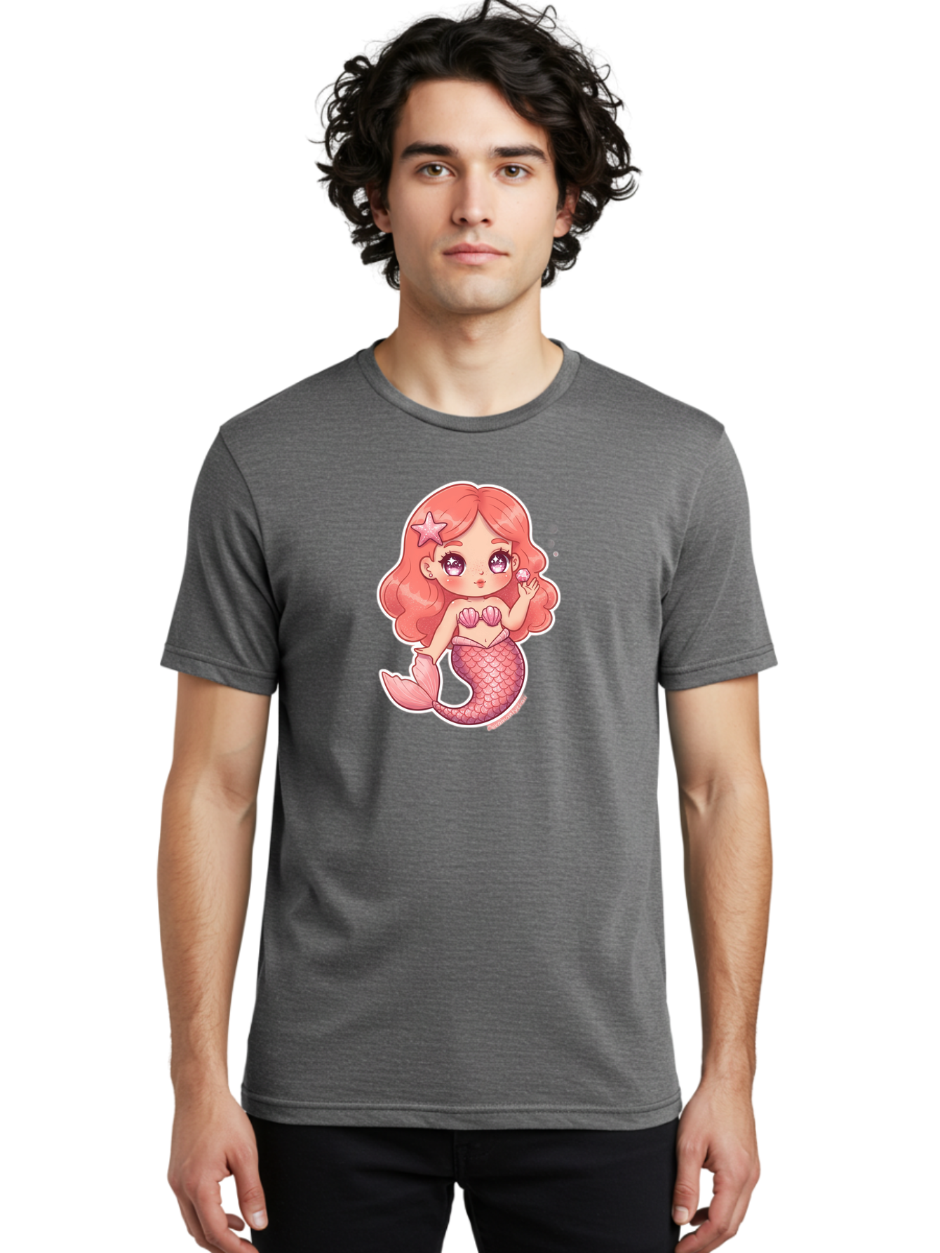 Mermaid-Girl-3 Men'S Graphic Tee, 100% Cotton, Comfortable Casual Summer Wear, Machine Washable, Vintage Camera, Old Camera, Antique Camera, Black Camera, Classic Photography, Photography Equipment, Nostalgic Device, Film Camera, Camera Art Baj105