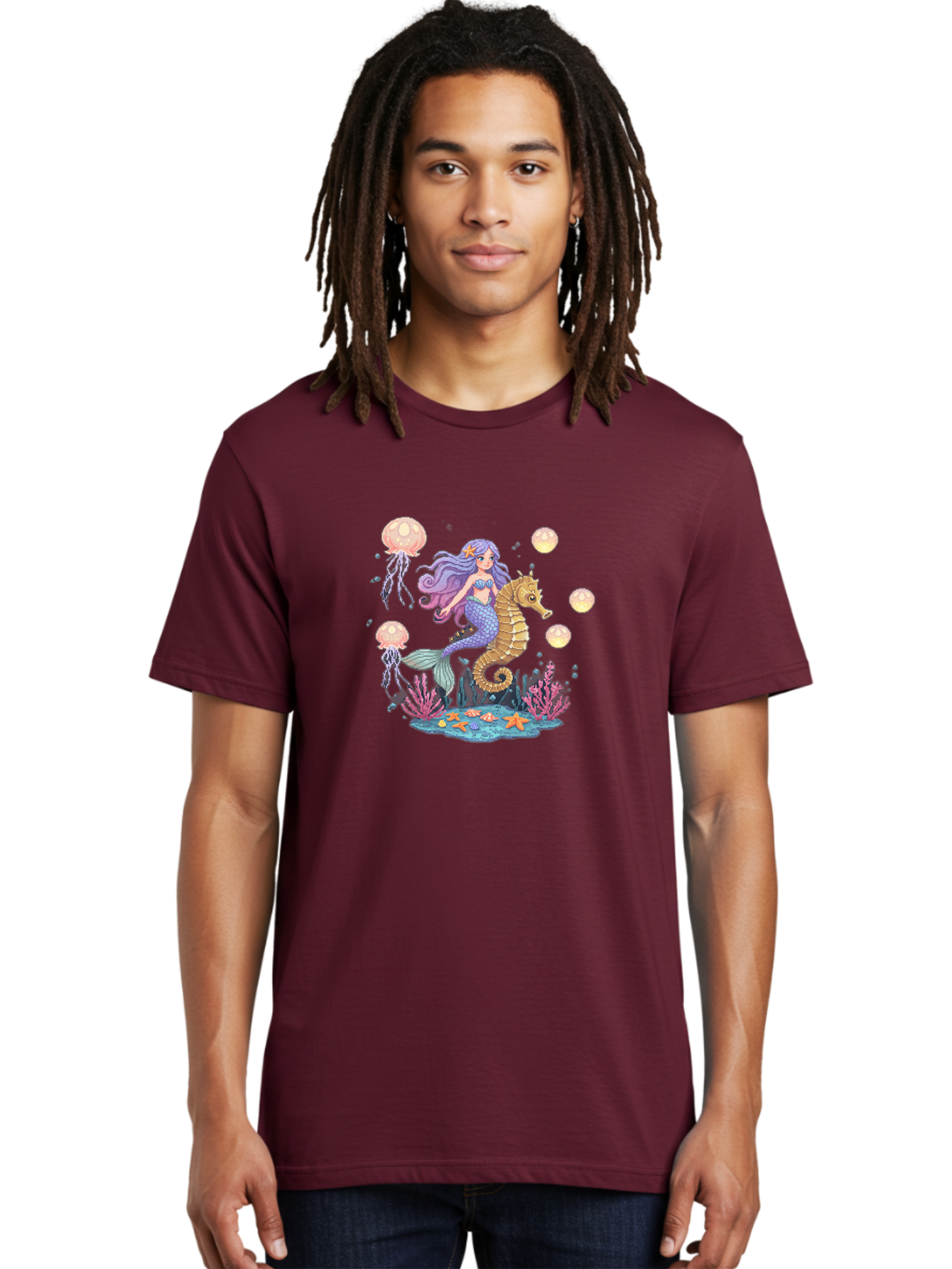 Mermaid-Riding-Seahorse Men'S Graphic Tee, 100% Cotton, Comfortable Casual Summer Wear, Machine Washable, Vintage Camera, Old Camera, Antique Camera, Black Camera, Classic Photography, Photography Equipment, Nostalgic Device, Film Camera, Baj109