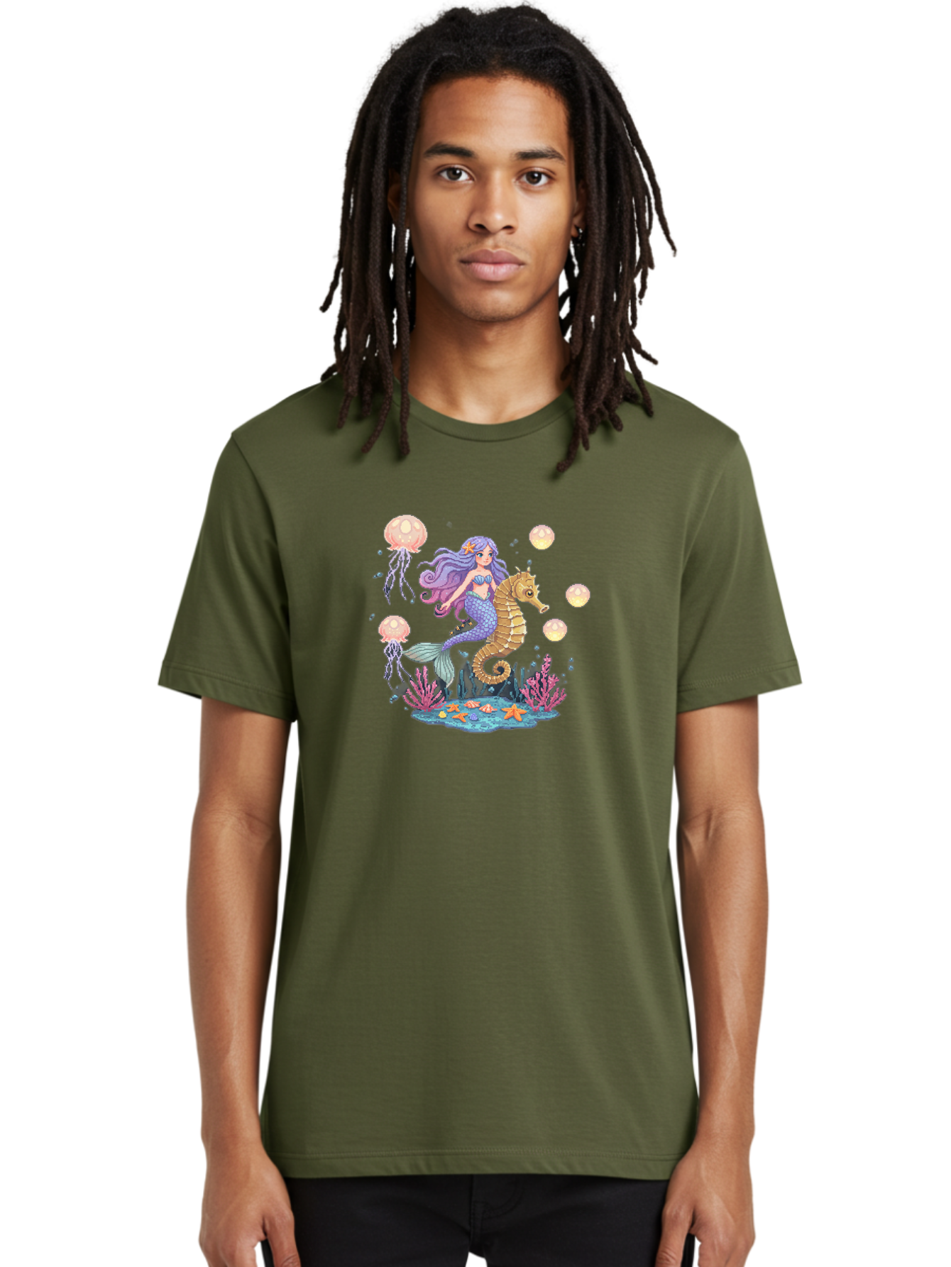 Mermaid-Riding-Seahorse Men'S Graphic Tee, 100% Cotton, Comfortable Casual Summer Wear, Machine Washable, Vintage Camera, Old Camera, Antique Camera, Black Camera, Classic Photography, Photography Equipment, Nostalgic Device, Film Camera, Baj109