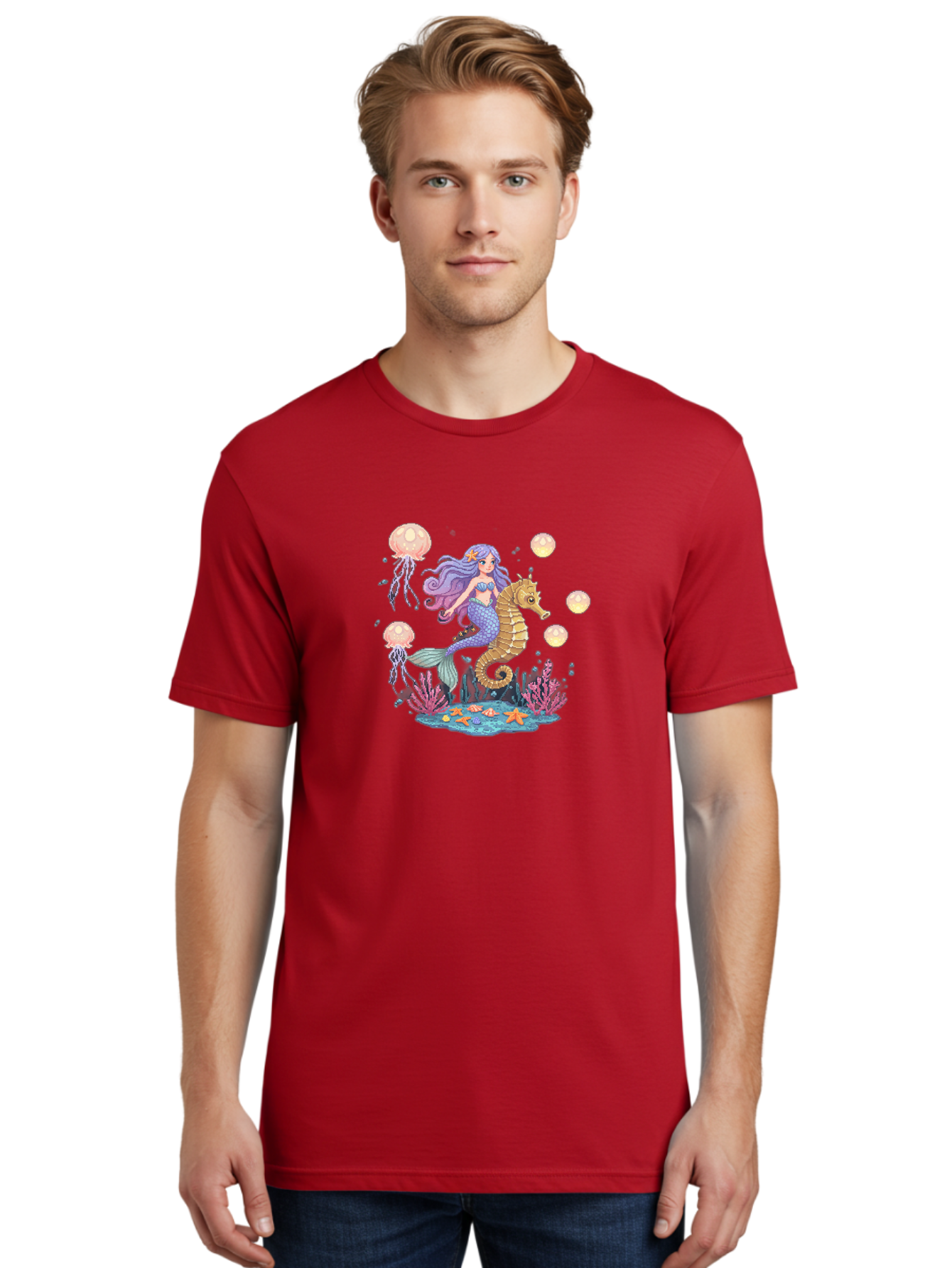 Mermaid-Riding-Seahorse Men'S Graphic Tee, 100% Cotton, Comfortable Casual Summer Wear, Machine Washable, Vintage Camera, Old Camera, Antique Camera, Black Camera, Classic Photography, Photography Equipment, Nostalgic Device, Film Camera, Baj109