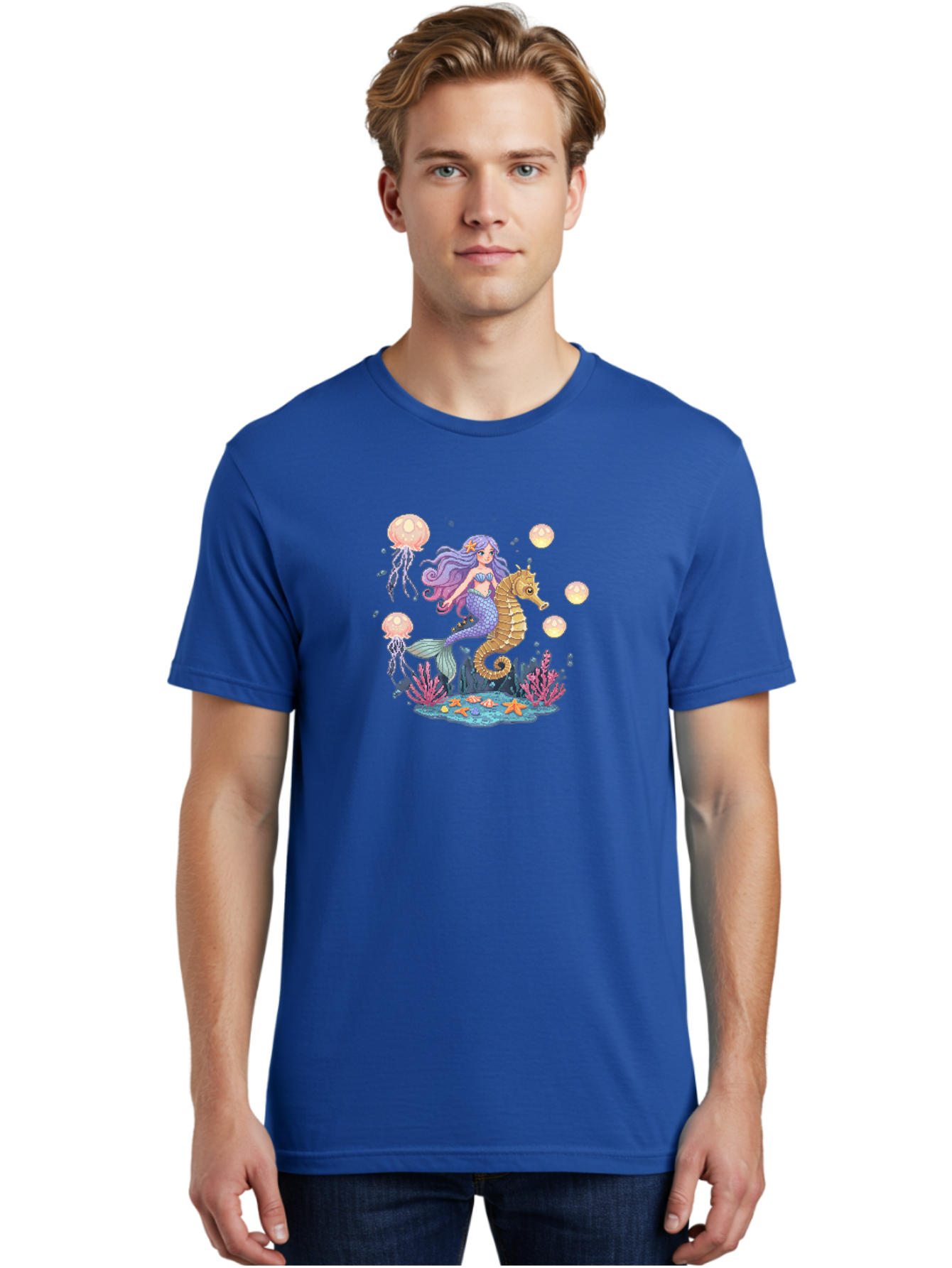 Mermaid-Riding-Seahorse Men'S Graphic Tee, 100% Cotton, Comfortable Casual Summer Wear, Machine Washable, Vintage Camera, Old Camera, Antique Camera, Black Camera, Classic Photography, Photography Equipment, Nostalgic Device, Film Camera, Baj109