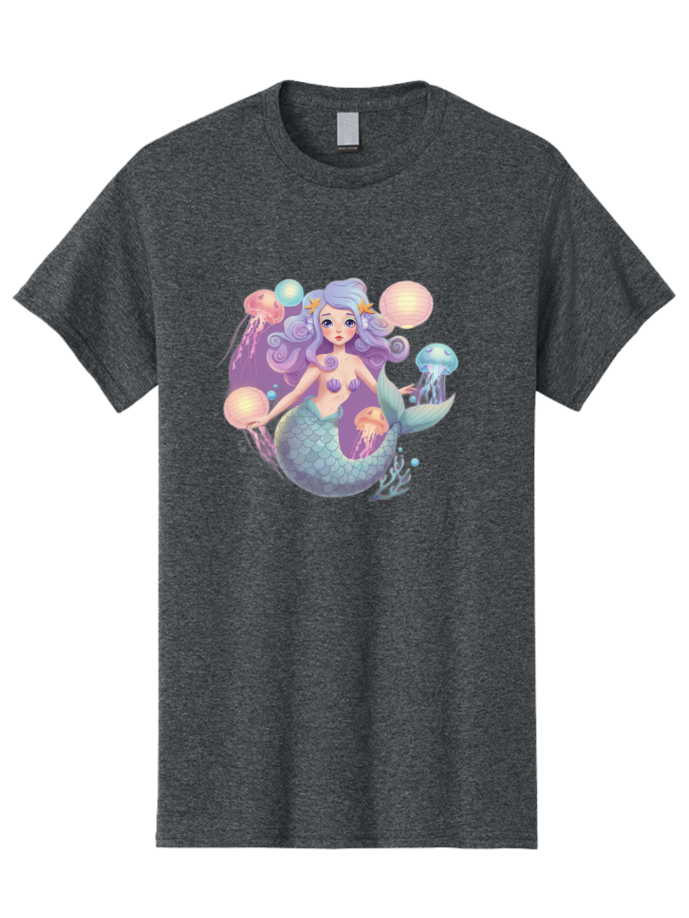Mermaid-With-Jellyfish-1 Men'S Graphic Tee, 100% Cotton, Comfortable Casual Summer Wear, Machine Washable, Vintage Camera, Old Camera, Antique Camera, Black Camera, Classic Photography, Photography Equipment, Nostalgic Device, Film Camera, Baj110