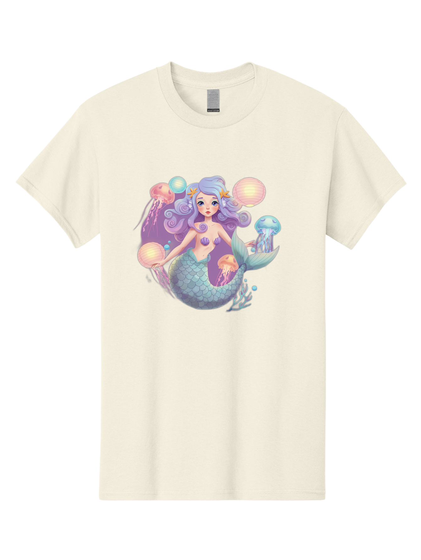 Mermaid-With-Jellyfish-1 Men'S Graphic Tee, 100% Cotton, Comfortable Casual Summer Wear, Machine Washable, Vintage Camera, Old Camera, Antique Camera, Black Camera, Classic Photography, Photography Equipment, Nostalgic Device, Film Camera, Baj110
