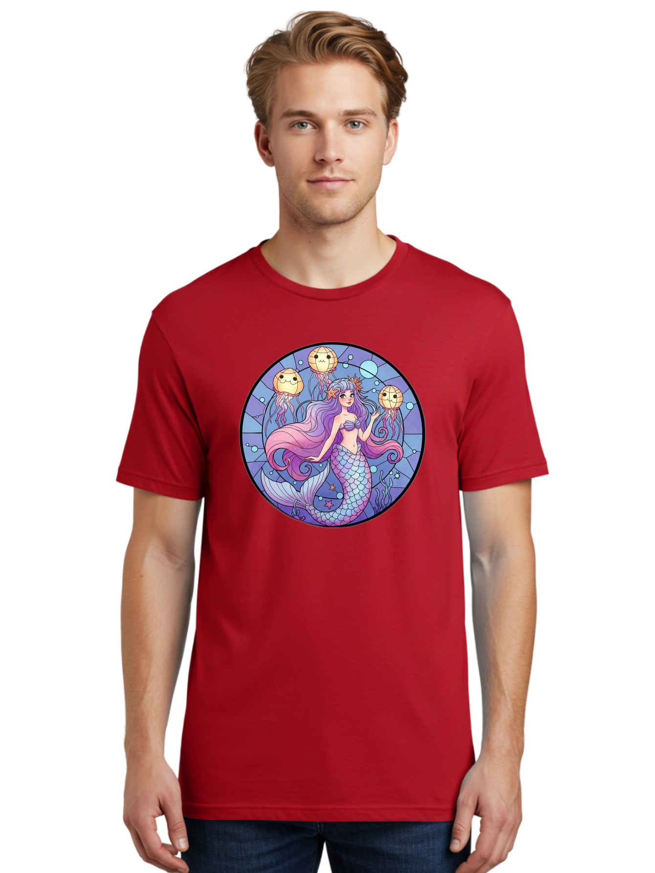 Mermaid-With-Jellyfish Men'S Graphic Tee, 100% Cotton, Comfortable Casual Summer Wear, Machine Washable, Vintage Camera, Old Camera, Antique Camera, Black Camera, Classic Photography, Photography Equipment, Nostalgic Device, Film Camera, Baj111