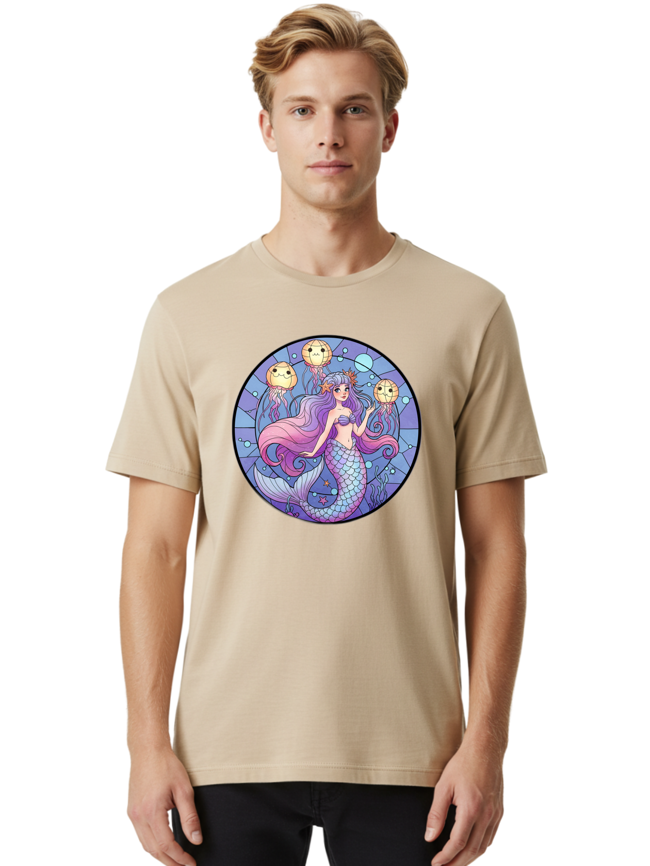 Mermaid-With-Jellyfish Men'S Graphic Tee, 100% Cotton, Comfortable Casual Summer Wear, Machine Washable, Vintage Camera, Old Camera, Antique Camera, Black Camera, Classic Photography, Photography Equipment, Nostalgic Device, Film Camera, Baj111