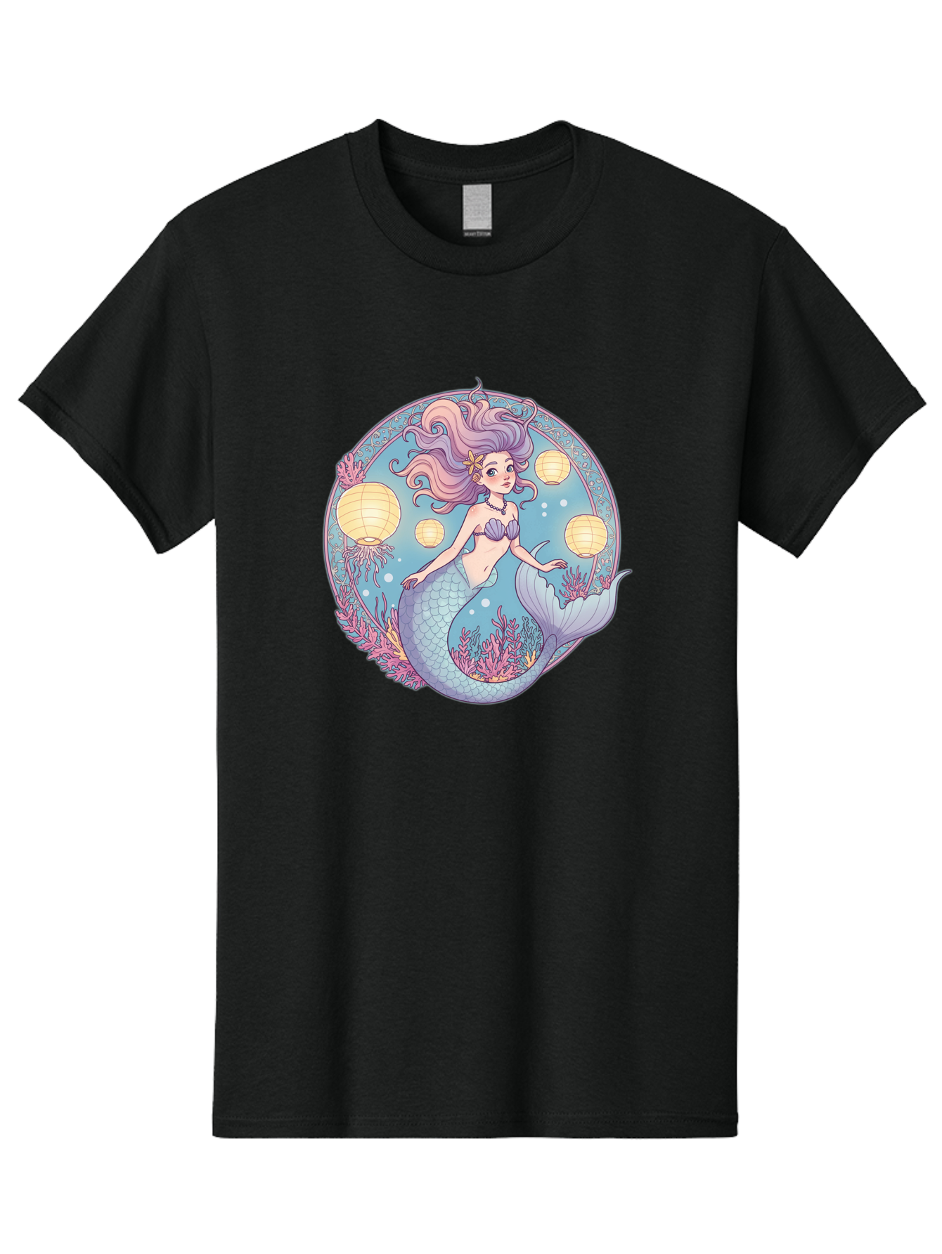Mermaid-With-Lanterns Men'S Graphic Tee, 100% Cotton, Comfortable Casual Summer Wear, Machine Washable, Vintage Camera, Old Camera, Antique Camera, Black Camera, Classic Photography, Photography Equipment, Nostalgic Device, Film Camera, Baj113