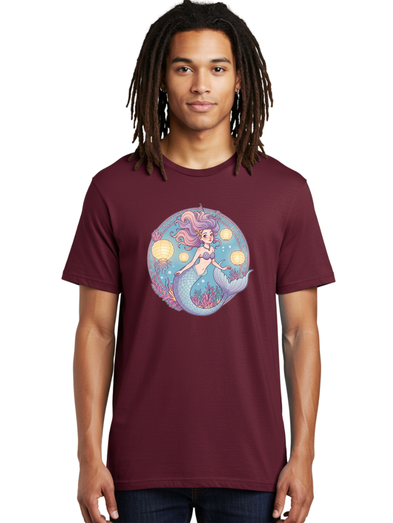 Mermaid-With-Lanterns Men'S Graphic Tee, 100% Cotton, Comfortable Casual Summer Wear, Machine Washable, Vintage Camera, Old Camera, Antique Camera, Black Camera, Classic Photography, Photography Equipment, Nostalgic Device, Film Camera, Baj113