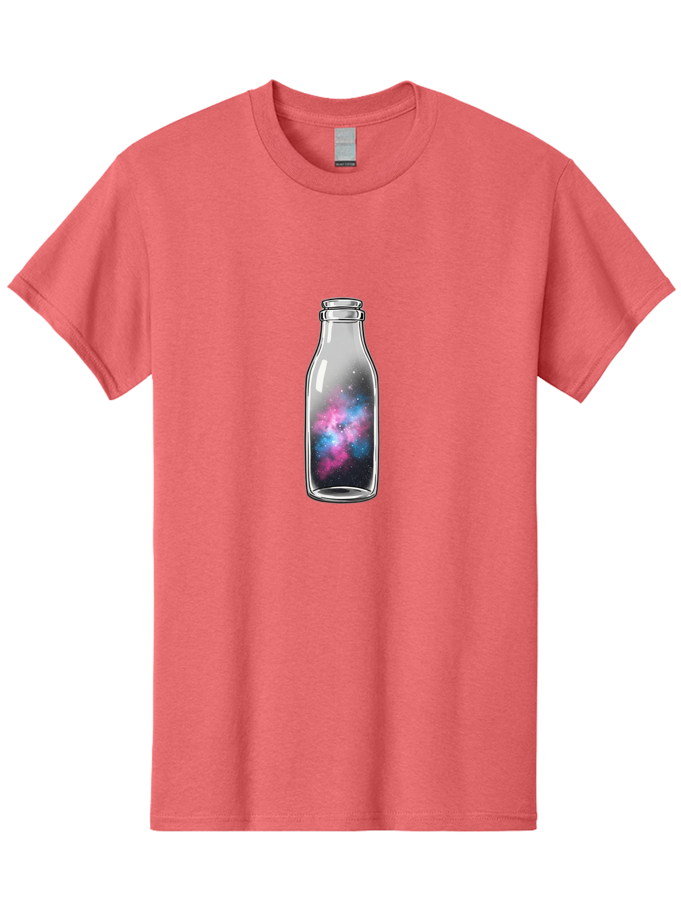 Milk-Bottle-With-Galaxy Men'S Graphic Tee, 100% Cotton, Comfortable Casual Summer Wear, Machine Washable, Vintage Camera, Old Camera, Antique Camera, Black Camera, Classic Photography, Photography Equipment, Nostalgic Device, Film Camera, Baj117