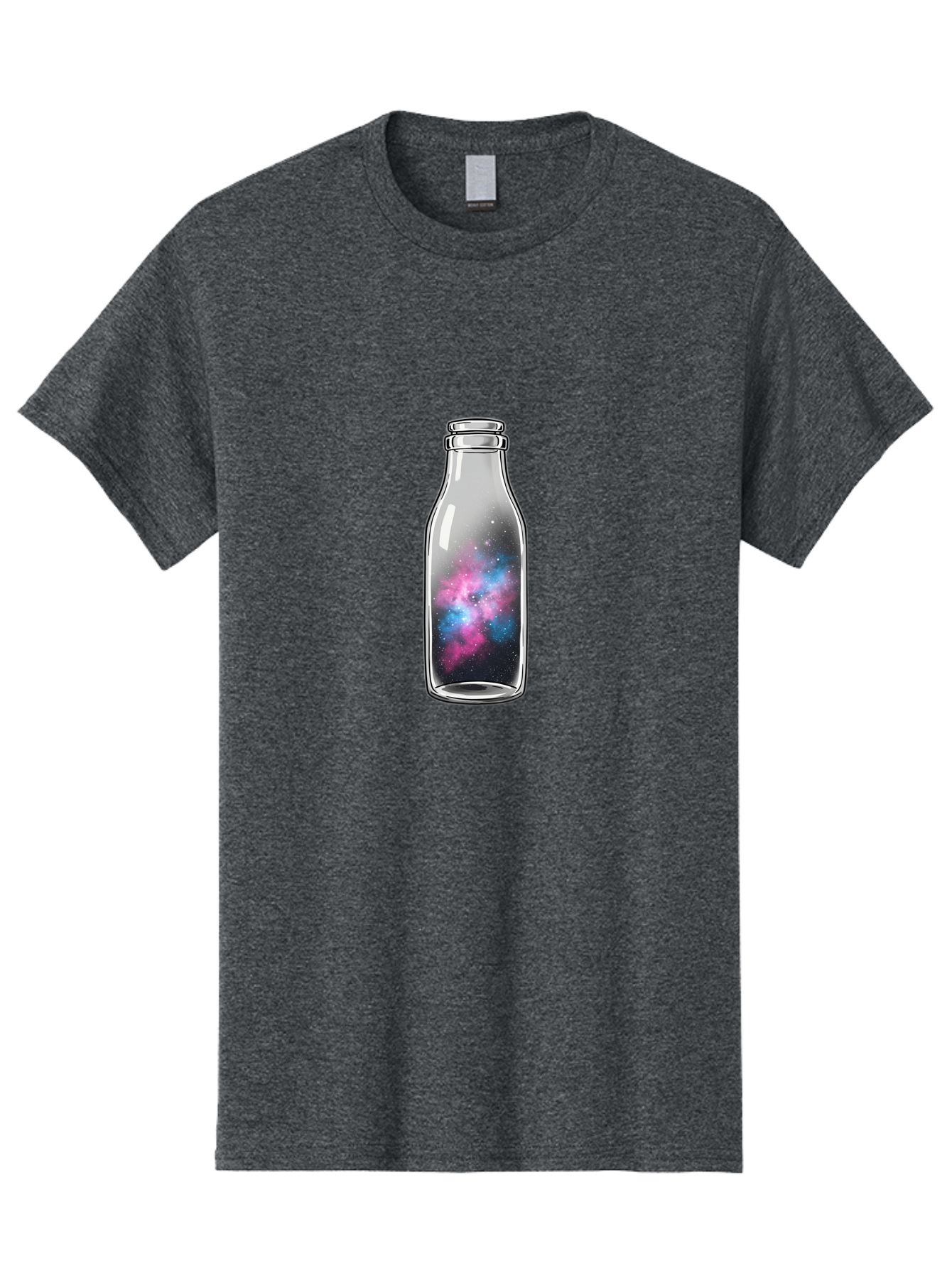 Milk-Bottle-With-Galaxy Men'S Graphic Tee, 100% Cotton, Comfortable Casual Summer Wear, Machine Washable, Vintage Camera, Old Camera, Antique Camera, Black Camera, Classic Photography, Photography Equipment, Nostalgic Device, Film Camera, Baj117