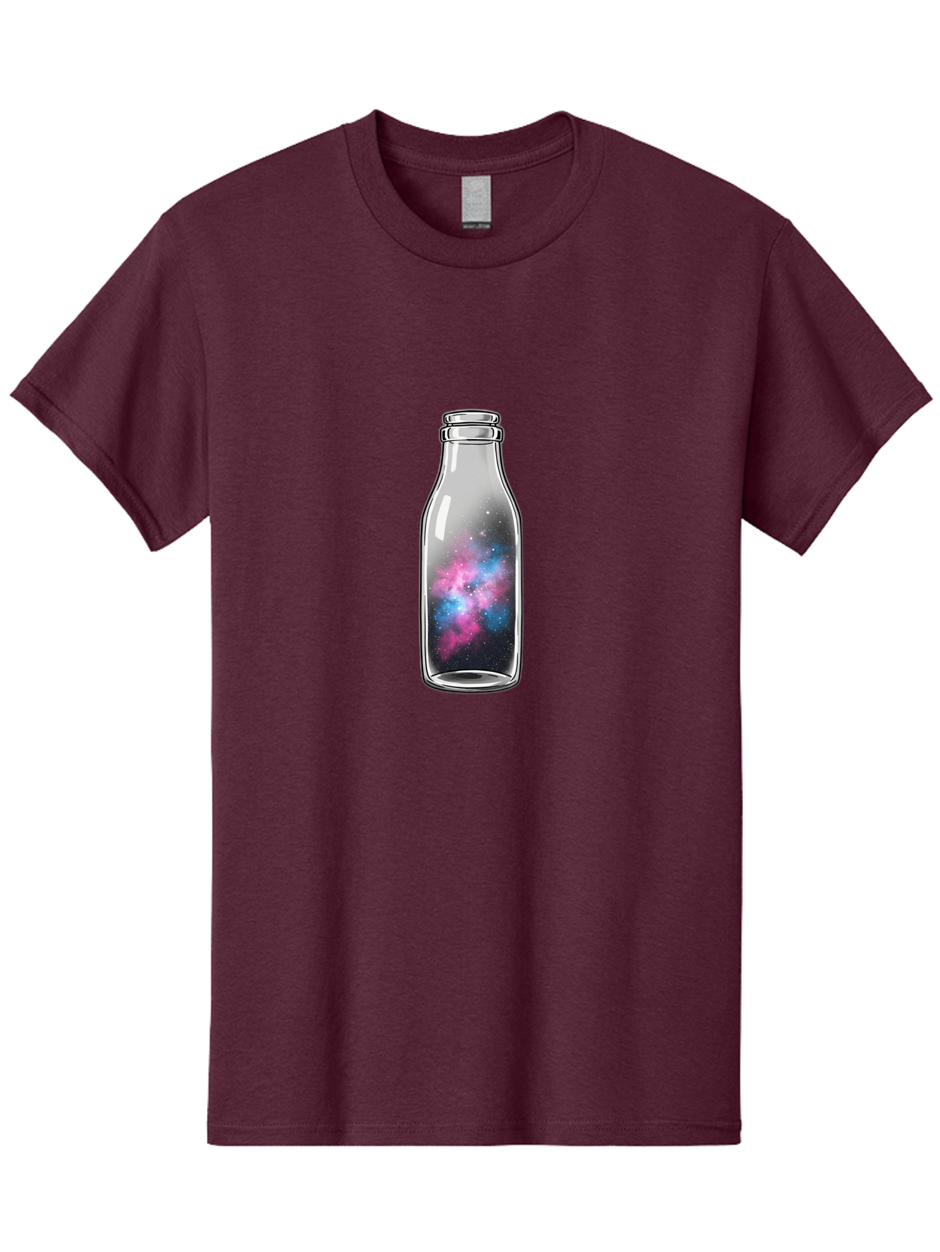 Milk-Bottle-With-Galaxy Men'S Graphic Tee, 100% Cotton, Comfortable Casual Summer Wear, Machine Washable, Vintage Camera, Old Camera, Antique Camera, Black Camera, Classic Photography, Photography Equipment, Nostalgic Device, Film Camera, Baj117