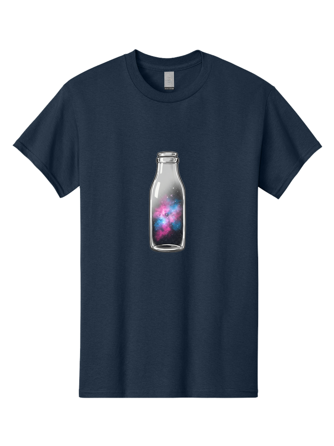 Milk-Bottle-With-Galaxy Men'S Graphic Tee, 100% Cotton, Comfortable Casual Summer Wear, Machine Washable, Vintage Camera, Old Camera, Antique Camera, Black Camera, Classic Photography, Photography Equipment, Nostalgic Device, Film Camera, Baj117