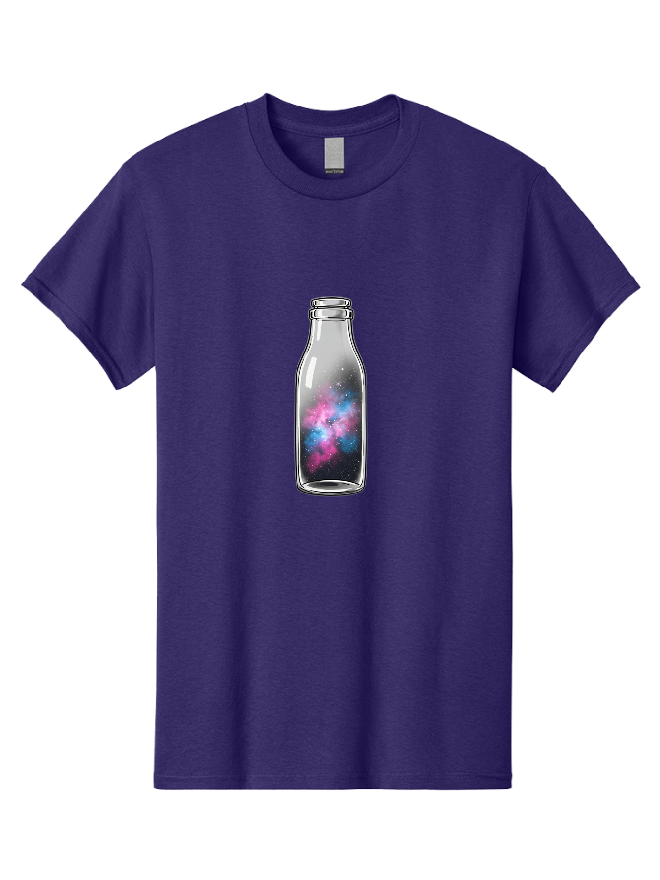 Milk-Bottle-With-Galaxy Men'S Graphic Tee, 100% Cotton, Comfortable Casual Summer Wear, Machine Washable, Vintage Camera, Old Camera, Antique Camera, Black Camera, Classic Photography, Photography Equipment, Nostalgic Device, Film Camera, Baj117