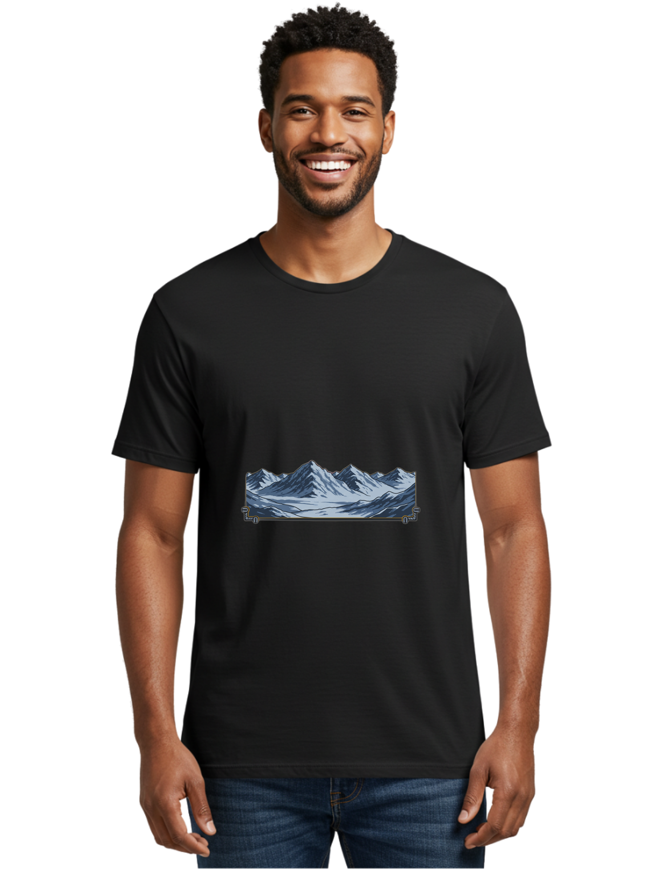 Mountain-Range Men'S Graphic Tee, 100% Cotton, Comfortable Casual Summer Wear, Machine Washable, Vintage Camera, Old Camera, Antique Camera, Black Camera, Classic Photography, Photography Equipment, Nostalgic Device, Film Camera, Camera Art Baj122
