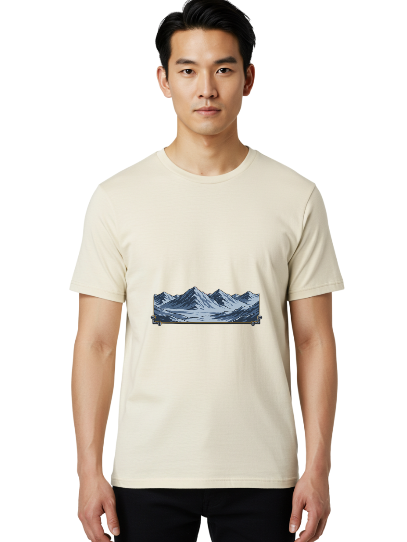 Mountain-Range Men'S Graphic Tee, 100% Cotton, Comfortable Casual Summer Wear, Machine Washable, Vintage Camera, Old Camera, Antique Camera, Black Camera, Classic Photography, Photography Equipment, Nostalgic Device, Film Camera, Camera Art Baj122
