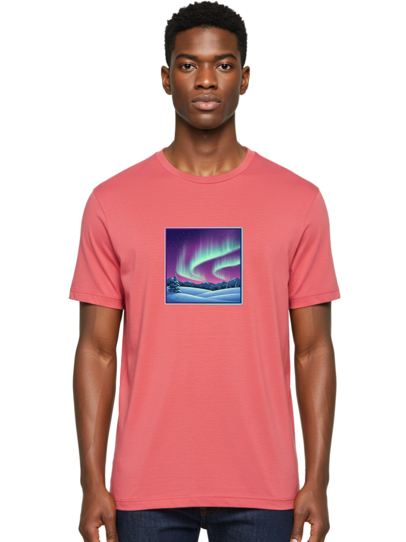 Northern-Lights-2 Men'S Graphic Tee, 100% Cotton, Comfortable Casual Summer Wear, Machine Washable, Vintage Camera, Old Camera, Antique Camera, Black Camera, Classic Photography, Photography Equipment, Nostalgic Device, Film Camera, Camera Art Baj127