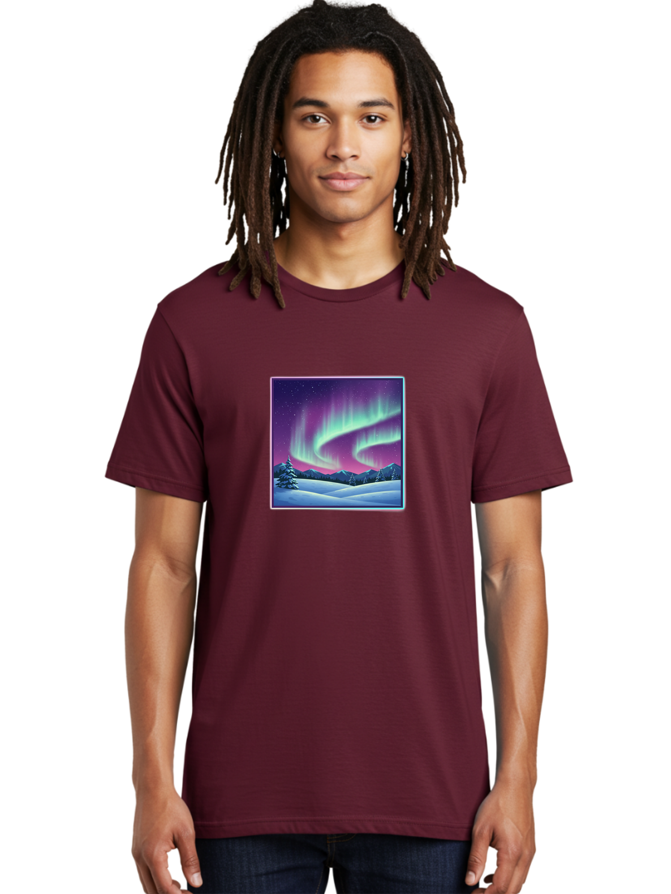 Northern-Lights-2 Men'S Graphic Tee, 100% Cotton, Comfortable Casual Summer Wear, Machine Washable, Vintage Camera, Old Camera, Antique Camera, Black Camera, Classic Photography, Photography Equipment, Nostalgic Device, Film Camera, Camera Art Baj127