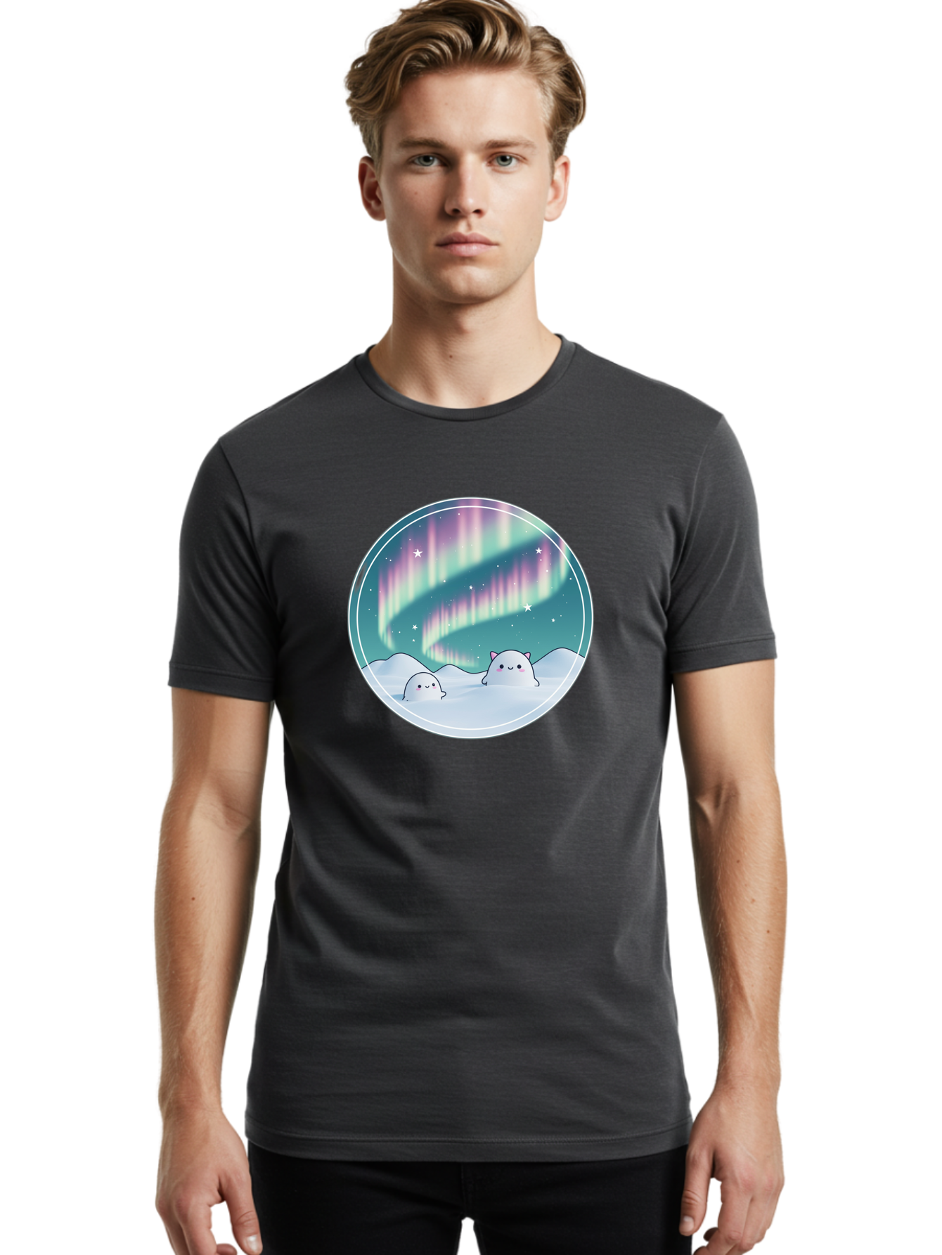 Nyan-Cat-Aurora Men'S Graphic Tee, 100% Cotton, Comfortable Casual Summer Wear, Machine Washable, Vintage Camera, Old Camera, Antique Camera, Black Camera, Classic Photography, Photography Equipment, Nostalgic Device, Film Camera, Camera Art Baj129