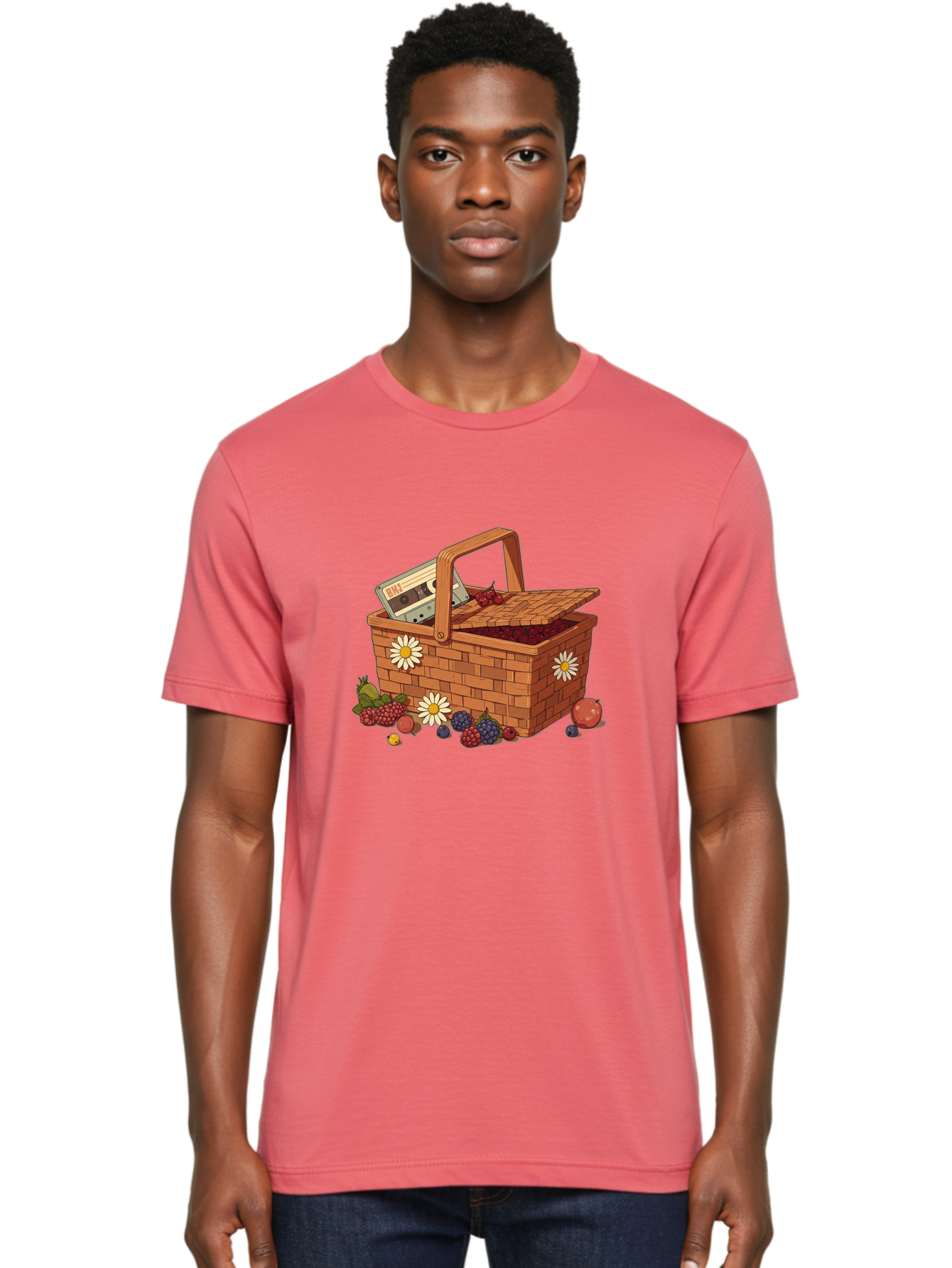 Ohl-Cassette-Picnic-Basket Men'S Graphic Tee, 100% Cotton, Comfortable Casual Summer Wear, Machine Washable, Vintage Camera, Old Camera, Antique Camera, Black Camera, Classic Photography, Photography Equipment, Nostalgic Device, Film Camera, Baj130