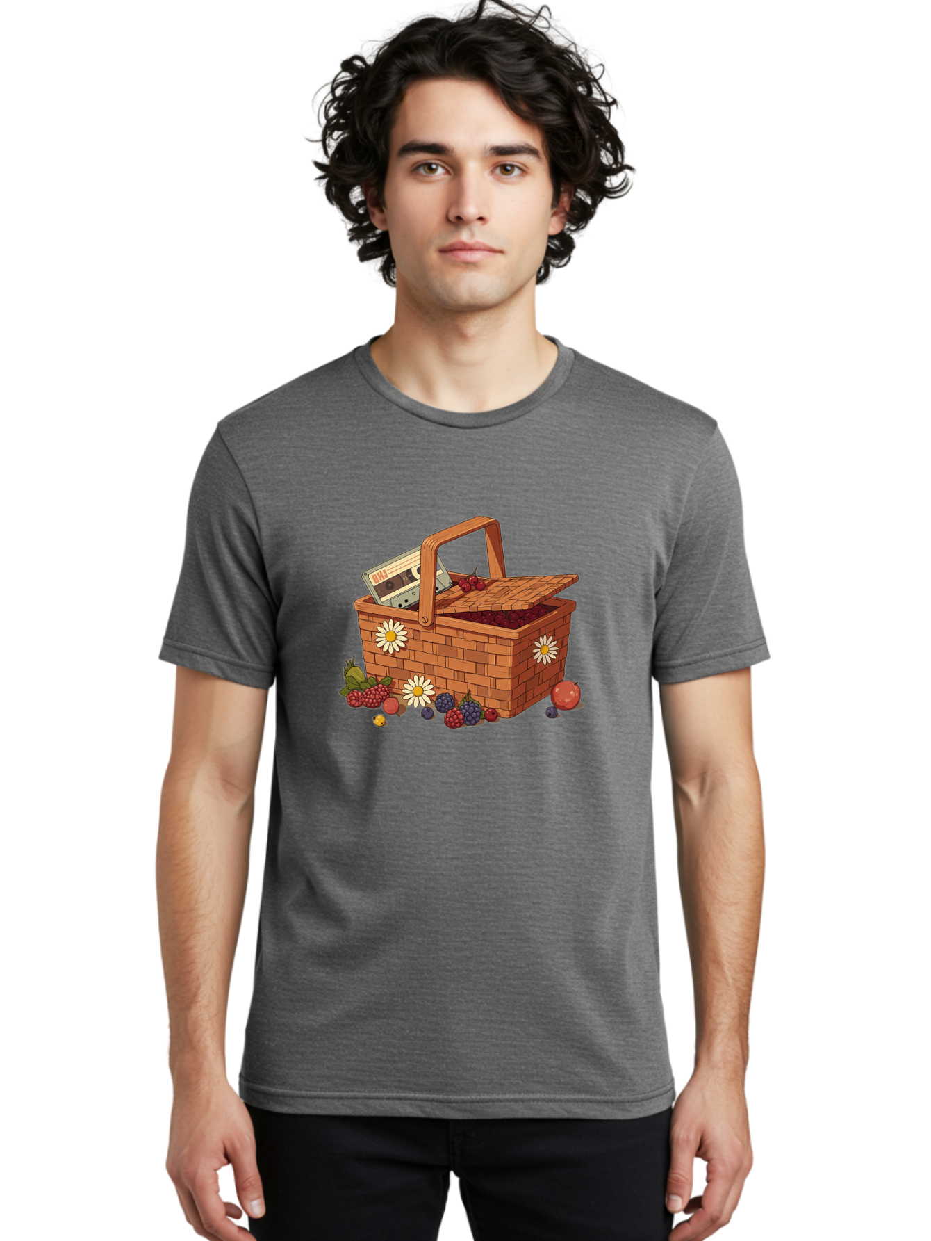 Ohl-Cassette-Picnic-Basket Men'S Graphic Tee, 100% Cotton, Comfortable Casual Summer Wear, Machine Washable, Vintage Camera, Old Camera, Antique Camera, Black Camera, Classic Photography, Photography Equipment, Nostalgic Device, Film Camera, Baj130
