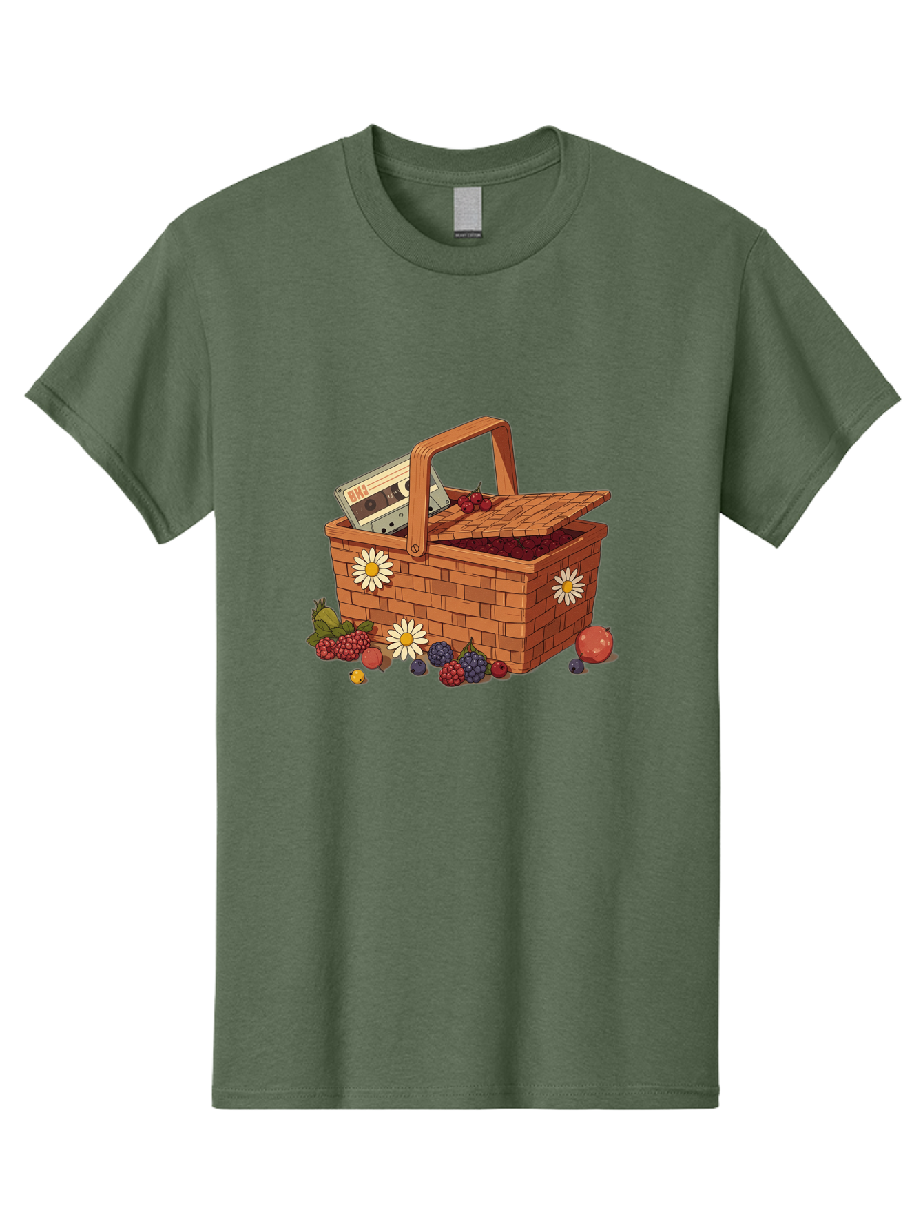 Ohl-Cassette-Picnic-Basket Men'S Graphic Tee, 100% Cotton, Comfortable Casual Summer Wear, Machine Washable, Vintage Camera, Old Camera, Antique Camera, Black Camera, Classic Photography, Photography Equipment, Nostalgic Device, Film Camera, Baj130