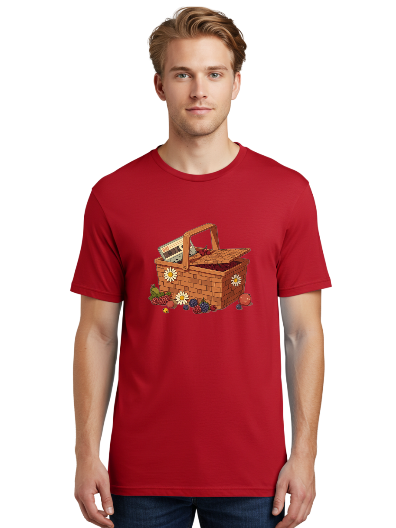 Ohl-Cassette-Picnic-Basket Men'S Graphic Tee, 100% Cotton, Comfortable Casual Summer Wear, Machine Washable, Vintage Camera, Old Camera, Antique Camera, Black Camera, Classic Photography, Photography Equipment, Nostalgic Device, Film Camera, Baj130