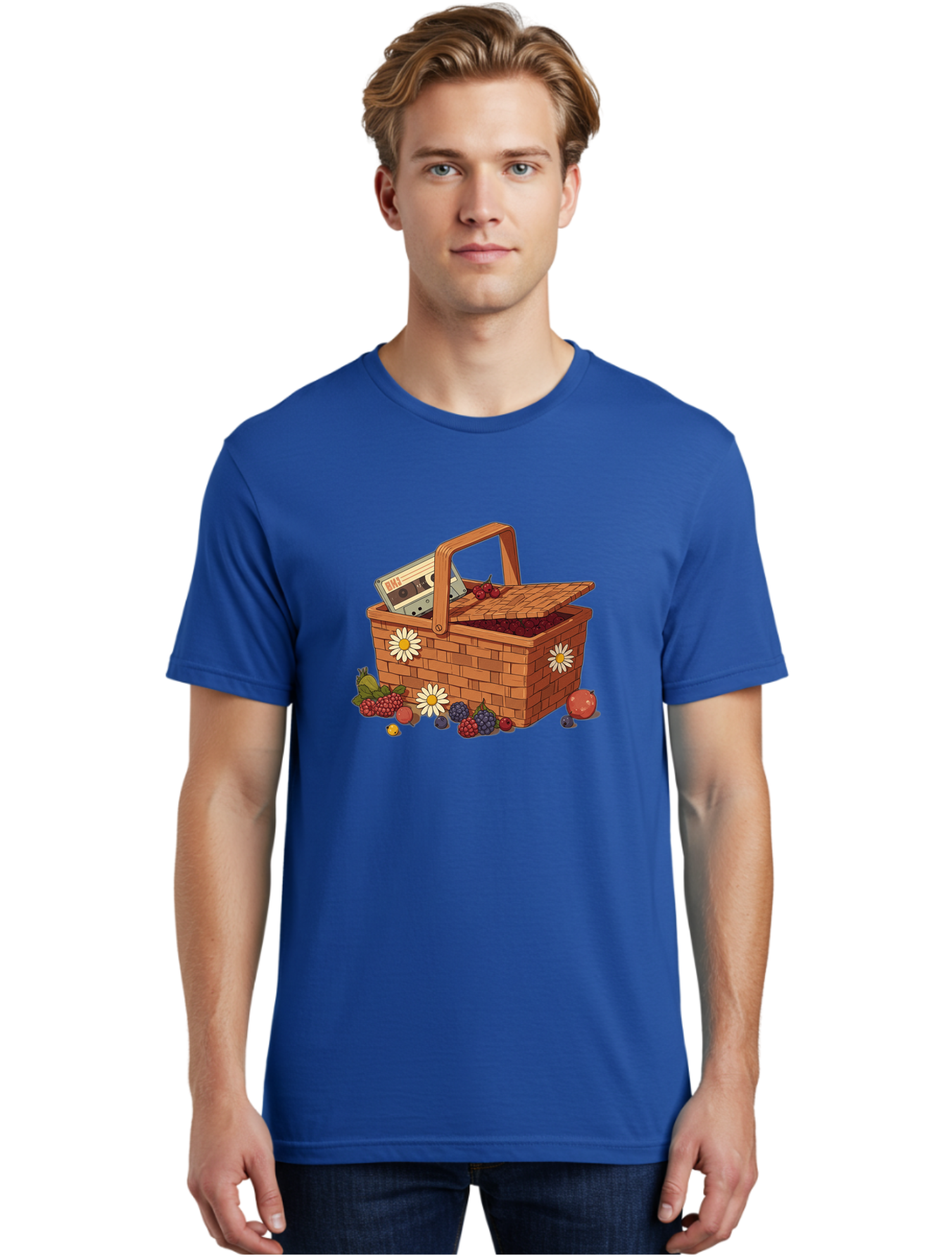 Ohl-Cassette-Picnic-Basket Men'S Graphic Tee, 100% Cotton, Comfortable Casual Summer Wear, Machine Washable, Vintage Camera, Old Camera, Antique Camera, Black Camera, Classic Photography, Photography Equipment, Nostalgic Device, Film Camera, Baj130