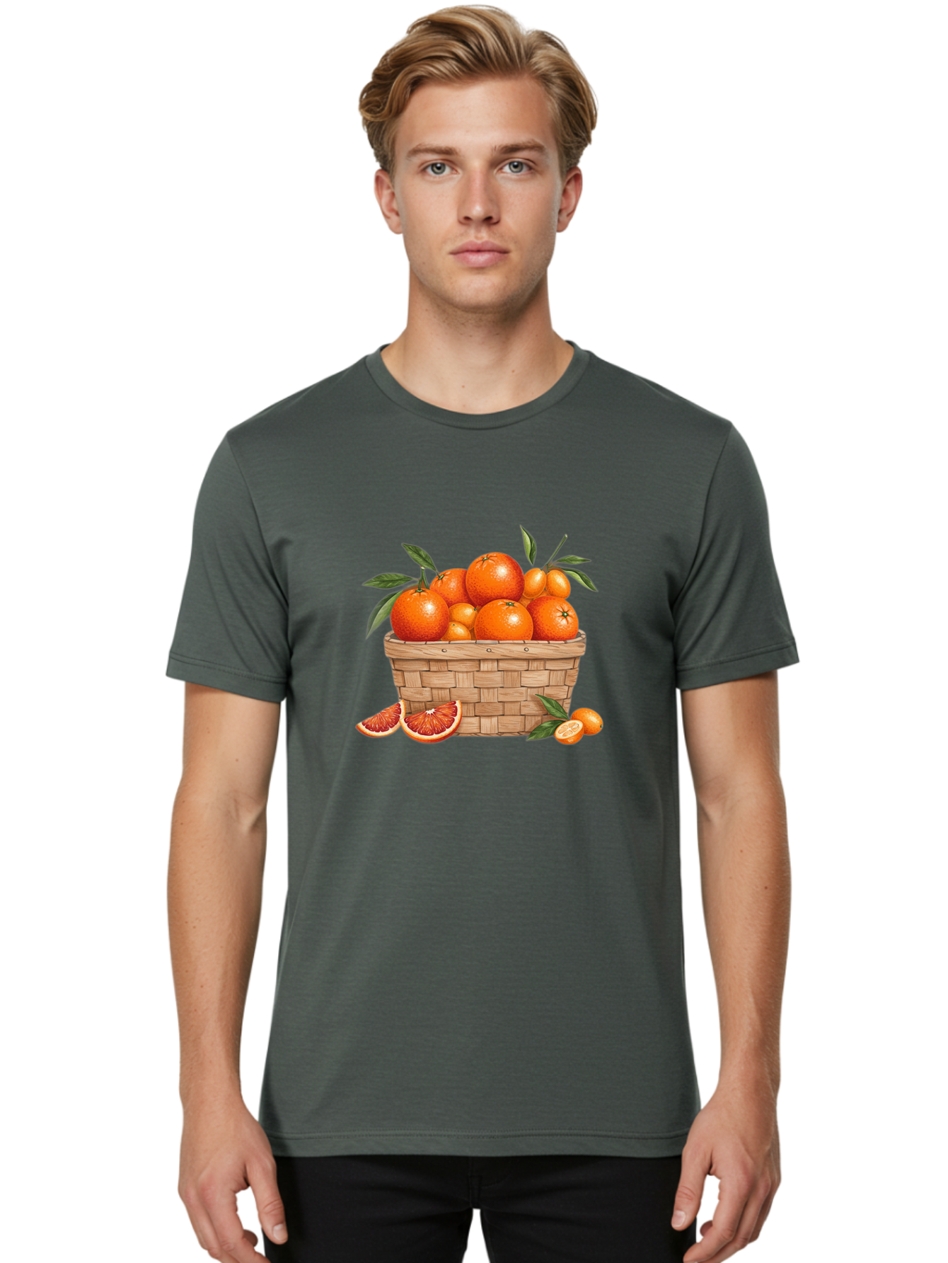 Oranges-In-Basket Men'S Graphic Tee, 100% Cotton, Comfortable Casual Summer Wear, Machine Washable, Vintage Camera, Old Camera, Antique Camera, Black Camera, Classic Photography, Photography Equipment, Nostalgic Device, Film Camera, Camera Art Baj132