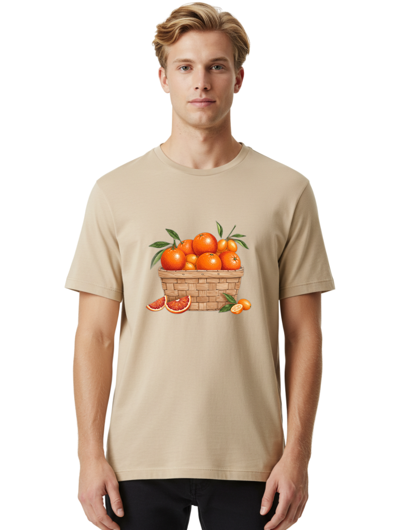 Oranges-In-Basket Men'S Graphic Tee, 100% Cotton, Comfortable Casual Summer Wear, Machine Washable, Vintage Camera, Old Camera, Antique Camera, Black Camera, Classic Photography, Photography Equipment, Nostalgic Device, Film Camera, Camera Art Baj132