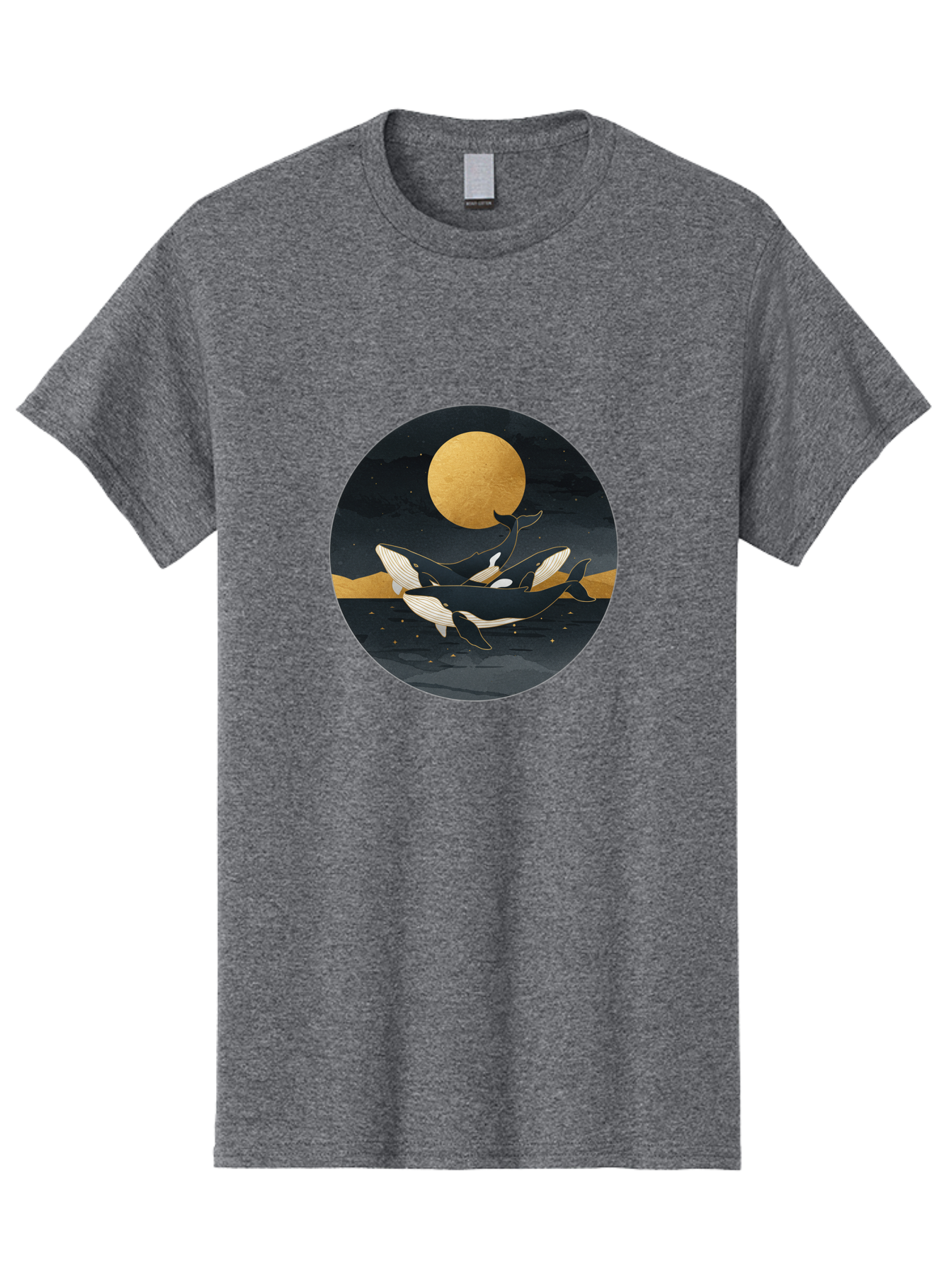 Orca-Whales-Under-Moon Men'S Graphic Tee, 100% Cotton, Comfortable Casual Summer Wear, Machine Washable, Vintage Camera, Old Camera, Antique Camera, Black Camera, Classic Photography, Photography Equipment, Nostalgic Device, Film Camera, Baj135