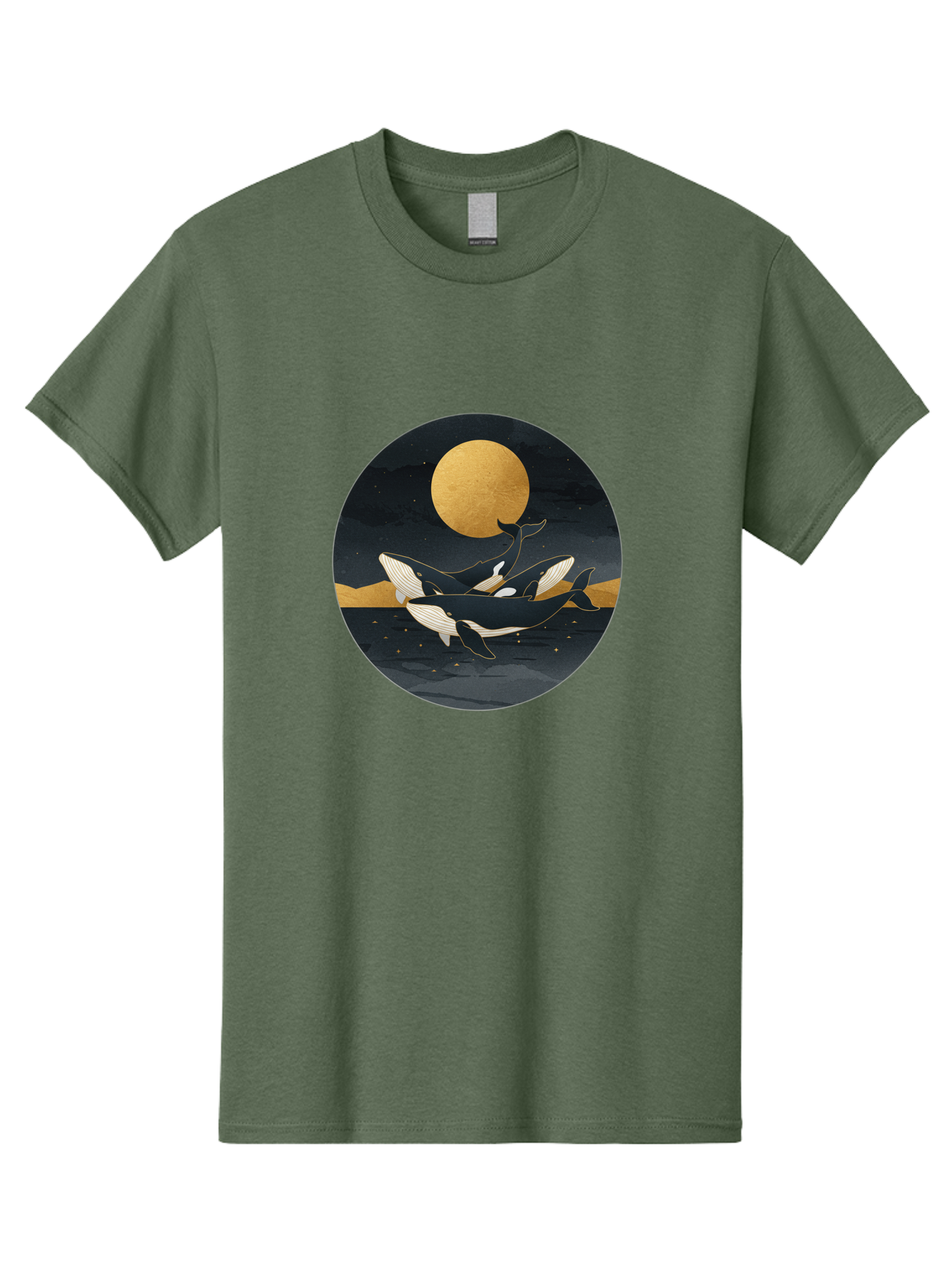 Orca-Whales-Under-Moon Men'S Graphic Tee, 100% Cotton, Comfortable Casual Summer Wear, Machine Washable, Vintage Camera, Old Camera, Antique Camera, Black Camera, Classic Photography, Photography Equipment, Nostalgic Device, Film Camera, Baj135