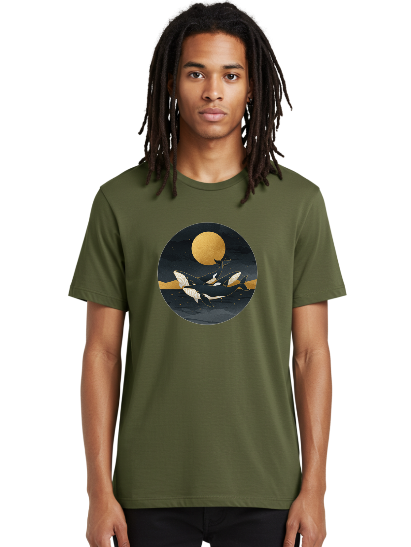 Orca-Whales-Under-Moon Men'S Graphic Tee, 100% Cotton, Comfortable Casual Summer Wear, Machine Washable, Vintage Camera, Old Camera, Antique Camera, Black Camera, Classic Photography, Photography Equipment, Nostalgic Device, Film Camera, Baj135