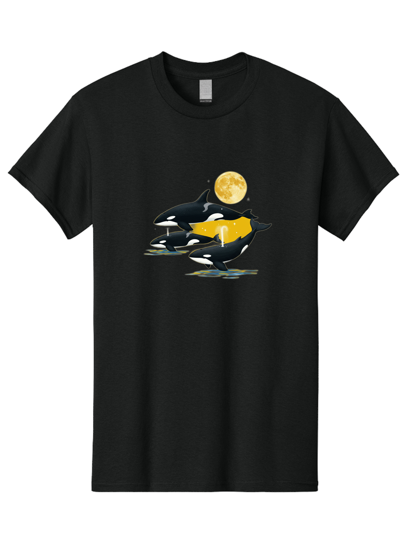 Orcas-Under-Moon Men'S Graphic Tee, 100% Cotton, Comfortable Casual Summer Wear, Machine Washable, Vintage Camera, Old Camera, Antique Camera, Black Camera, Classic Photography, Photography Equipment, Nostalgic Device, Film Camera, Camera Art Baj138