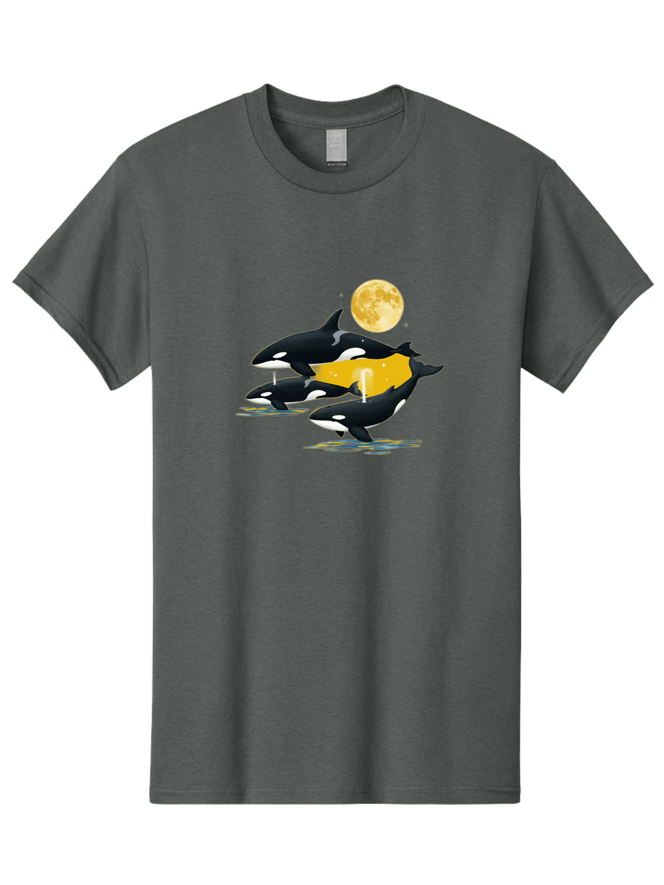 Orcas-Under-Moon Men'S Graphic Tee, 100% Cotton, Comfortable Casual Summer Wear, Machine Washable, Vintage Camera, Old Camera, Antique Camera, Black Camera, Classic Photography, Photography Equipment, Nostalgic Device, Film Camera, Camera Art Baj138