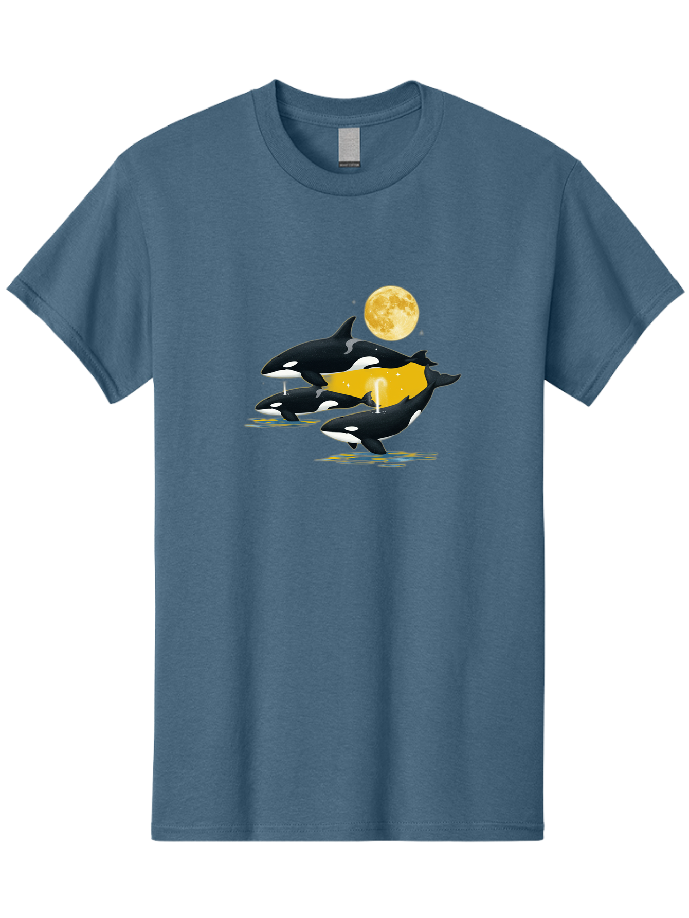 Orcas-Under-Moon Men'S Graphic Tee, 100% Cotton, Comfortable Casual Summer Wear, Machine Washable, Vintage Camera, Old Camera, Antique Camera, Black Camera, Classic Photography, Photography Equipment, Nostalgic Device, Film Camera, Camera Art Baj138