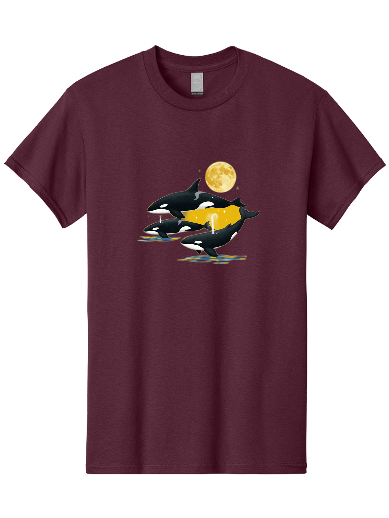 Orcas-Under-Moon Men'S Graphic Tee, 100% Cotton, Comfortable Casual Summer Wear, Machine Washable, Vintage Camera, Old Camera, Antique Camera, Black Camera, Classic Photography, Photography Equipment, Nostalgic Device, Film Camera, Camera Art Baj138