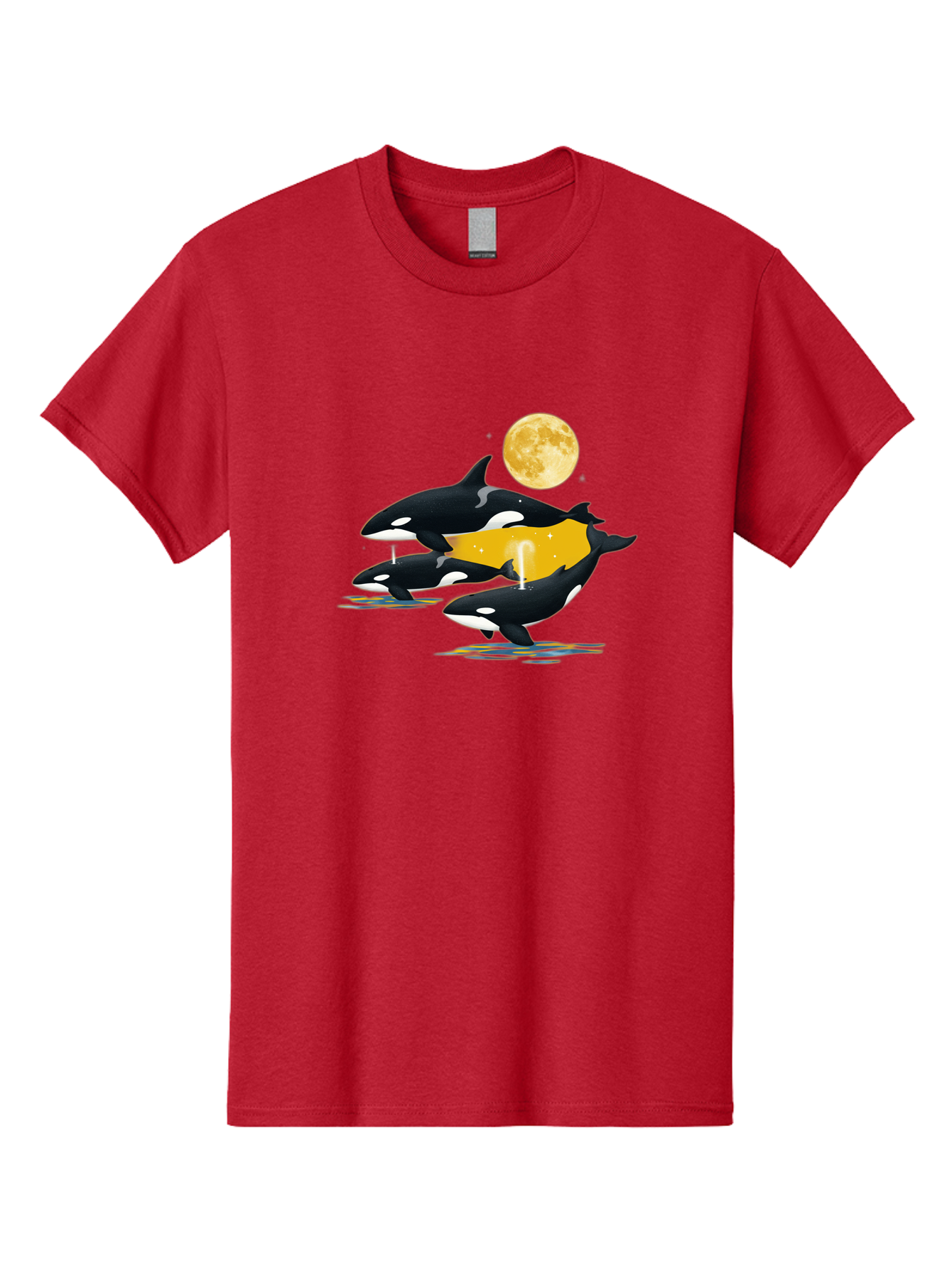 Orcas-Under-Moon Men'S Graphic Tee, 100% Cotton, Comfortable Casual Summer Wear, Machine Washable, Vintage Camera, Old Camera, Antique Camera, Black Camera, Classic Photography, Photography Equipment, Nostalgic Device, Film Camera, Camera Art Baj138