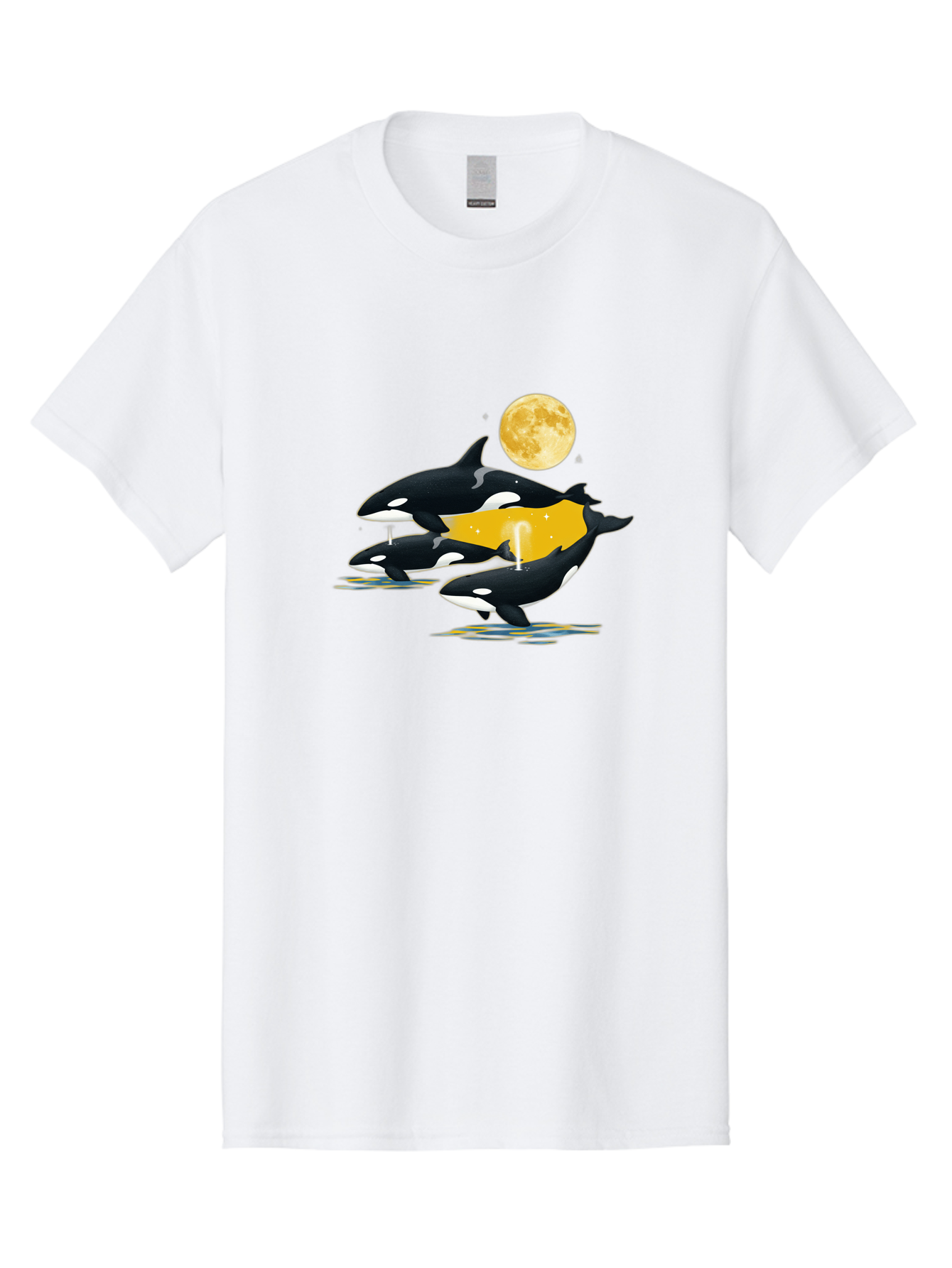 Orcas-Under-Moon Men'S Graphic Tee, 100% Cotton, Comfortable Casual Summer Wear, Machine Washable, Vintage Camera, Old Camera, Antique Camera, Black Camera, Classic Photography, Photography Equipment, Nostalgic Device, Film Camera, Camera Art Baj138