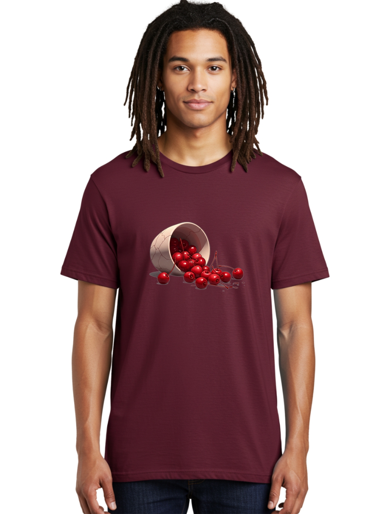 Overturned-Cup-Of-Cherries Men'S Graphic Tee, 100% Cotton, Comfortable Casual Summer Wear, Machine Washable, Vintage Camera, Old Camera, Antique Camera, Black Camera, Classic Photography, Photography Equipment, Nostalgic Device, Film Camera, Baj139