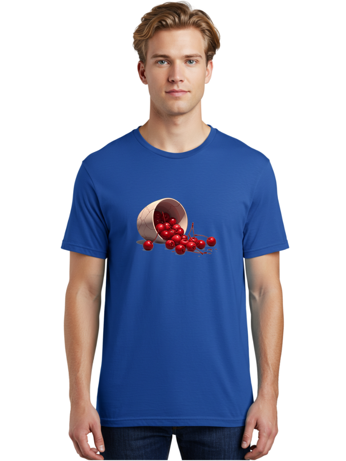 Overturned-Cup-Of-Cherries Men'S Graphic Tee, 100% Cotton, Comfortable Casual Summer Wear, Machine Washable, Vintage Camera, Old Camera, Antique Camera, Black Camera, Classic Photography, Photography Equipment, Nostalgic Device, Film Camera, Baj139