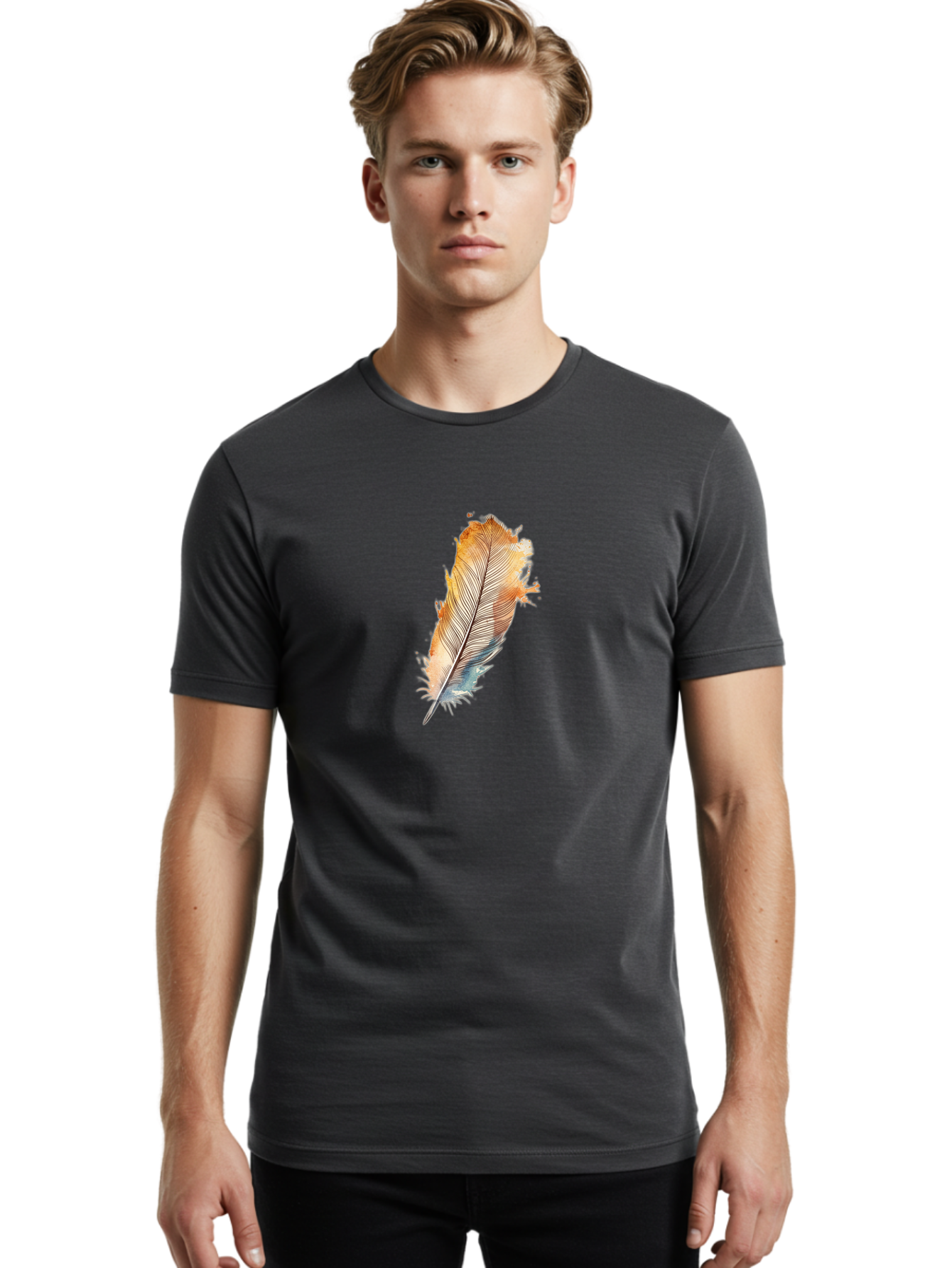 Painted-Feather Men'S Graphic Tee, 100% Cotton, Comfortable Casual Summer Wear, Machine Washable, Vintage Camera, Old Camera, Antique Camera, Black Camera, Classic Photography, Photography Equipment, Nostalgic Device, Film Camera, Camera Art Baj140