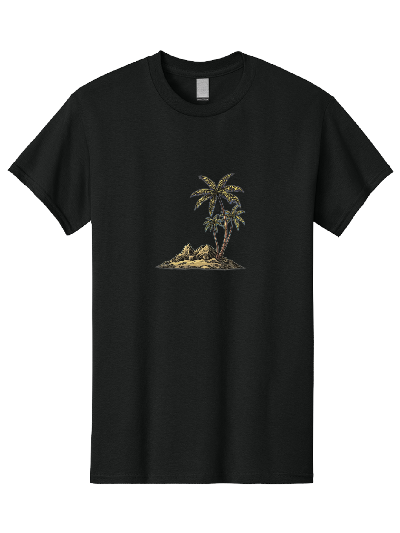 Palm-Trees-On-Island Men'S Graphic Tee, 100% Cotton, Comfortable Casual Summer Wear, Machine Washable, Vintage Camera, Old Camera, Antique Camera, Black Camera, Classic Photography, Photography Equipment, Nostalgic Device, Film Camera, Baj142