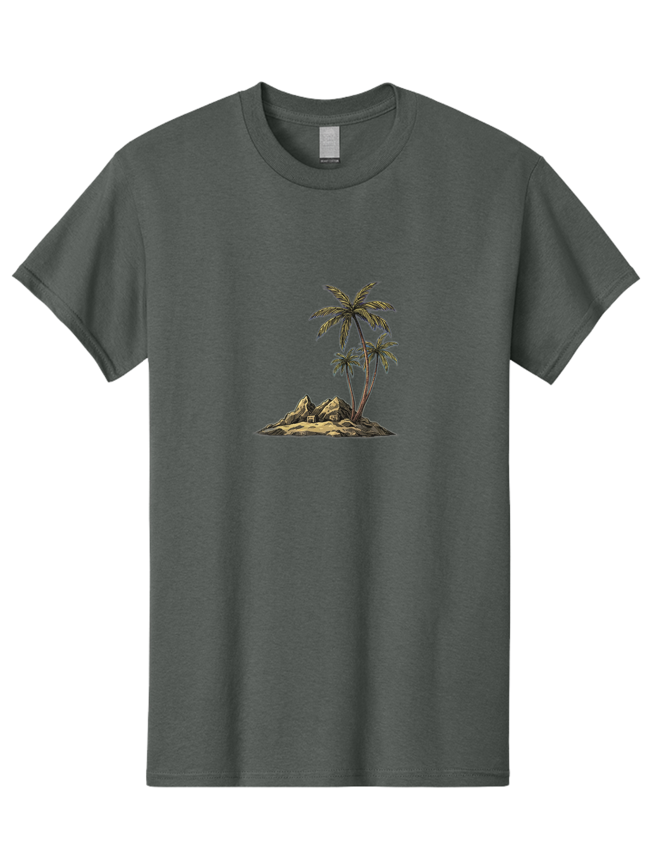 Palm-Trees-On-Island Men'S Graphic Tee, 100% Cotton, Comfortable Casual Summer Wear, Machine Washable, Vintage Camera, Old Camera, Antique Camera, Black Camera, Classic Photography, Photography Equipment, Nostalgic Device, Film Camera, Baj142