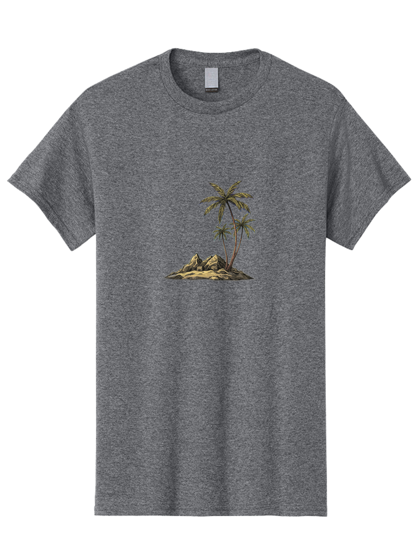 Palm-Trees-On-Island Men'S Graphic Tee, 100% Cotton, Comfortable Casual Summer Wear, Machine Washable, Vintage Camera, Old Camera, Antique Camera, Black Camera, Classic Photography, Photography Equipment, Nostalgic Device, Film Camera, Baj142