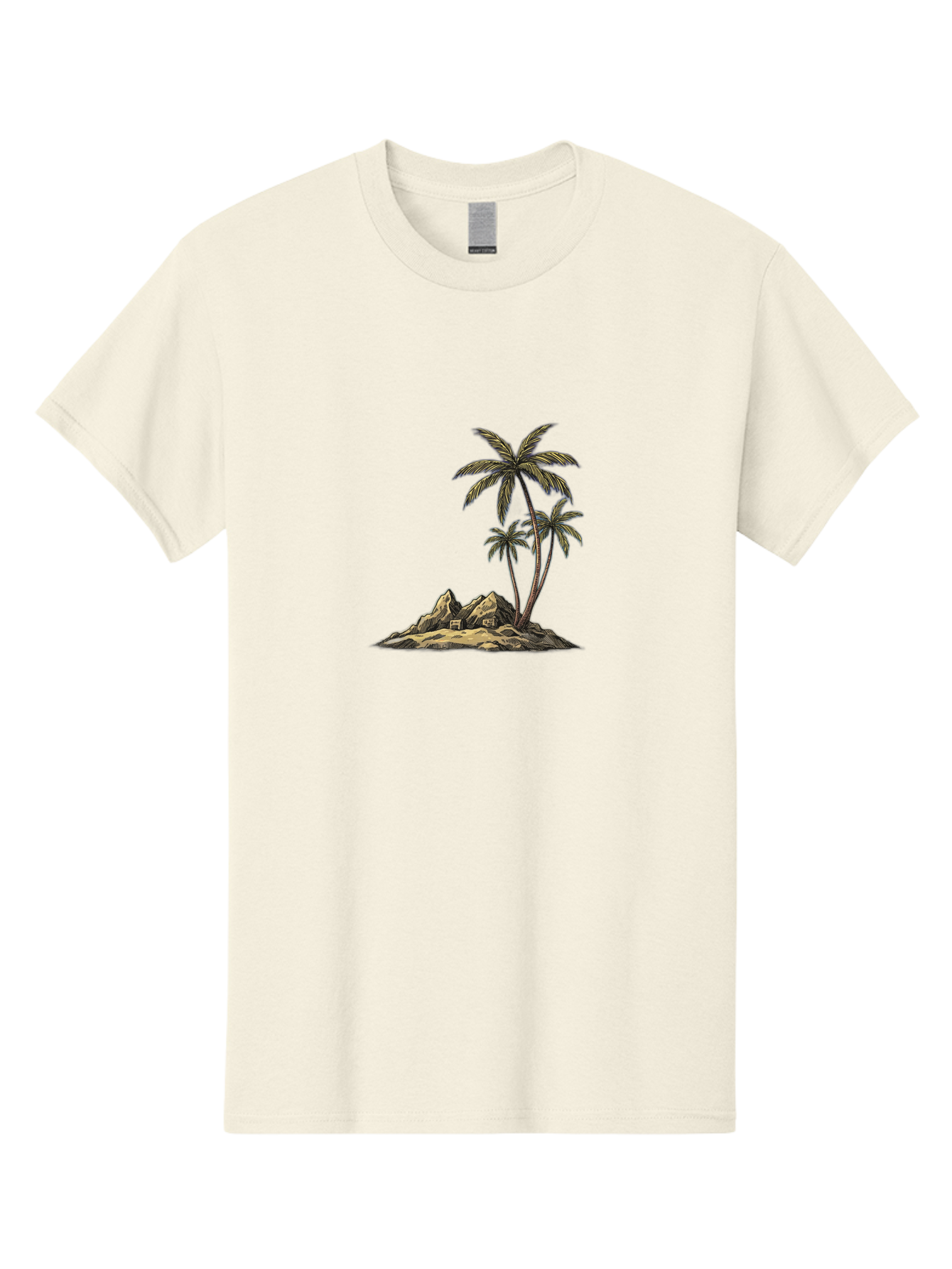 Palm-Trees-On-Island Men'S Graphic Tee, 100% Cotton, Comfortable Casual Summer Wear, Machine Washable, Vintage Camera, Old Camera, Antique Camera, Black Camera, Classic Photography, Photography Equipment, Nostalgic Device, Film Camera, Baj142