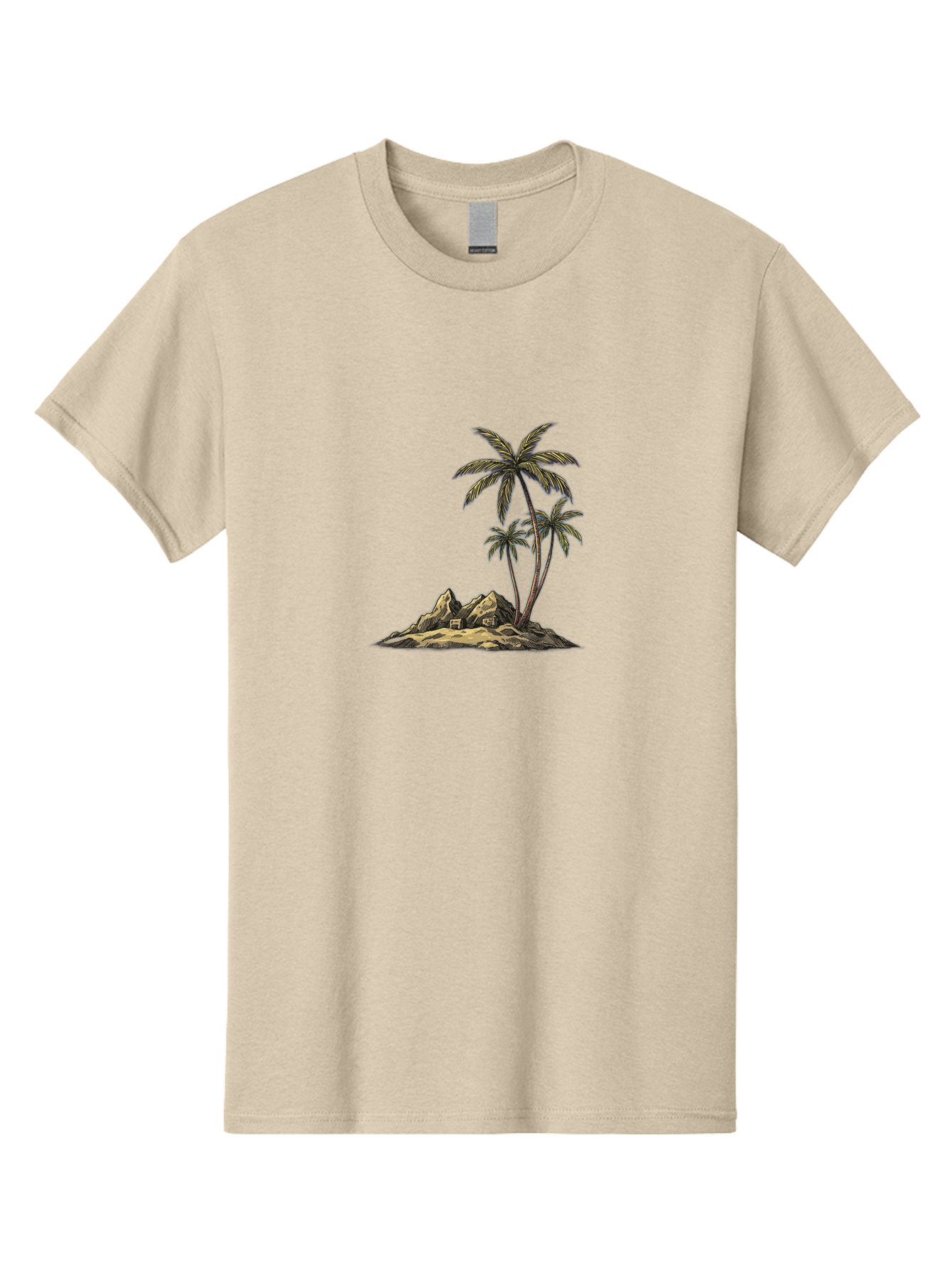 Palm-Trees-On-Island Men'S Graphic Tee, 100% Cotton, Comfortable Casual Summer Wear, Machine Washable, Vintage Camera, Old Camera, Antique Camera, Black Camera, Classic Photography, Photography Equipment, Nostalgic Device, Film Camera, Baj142