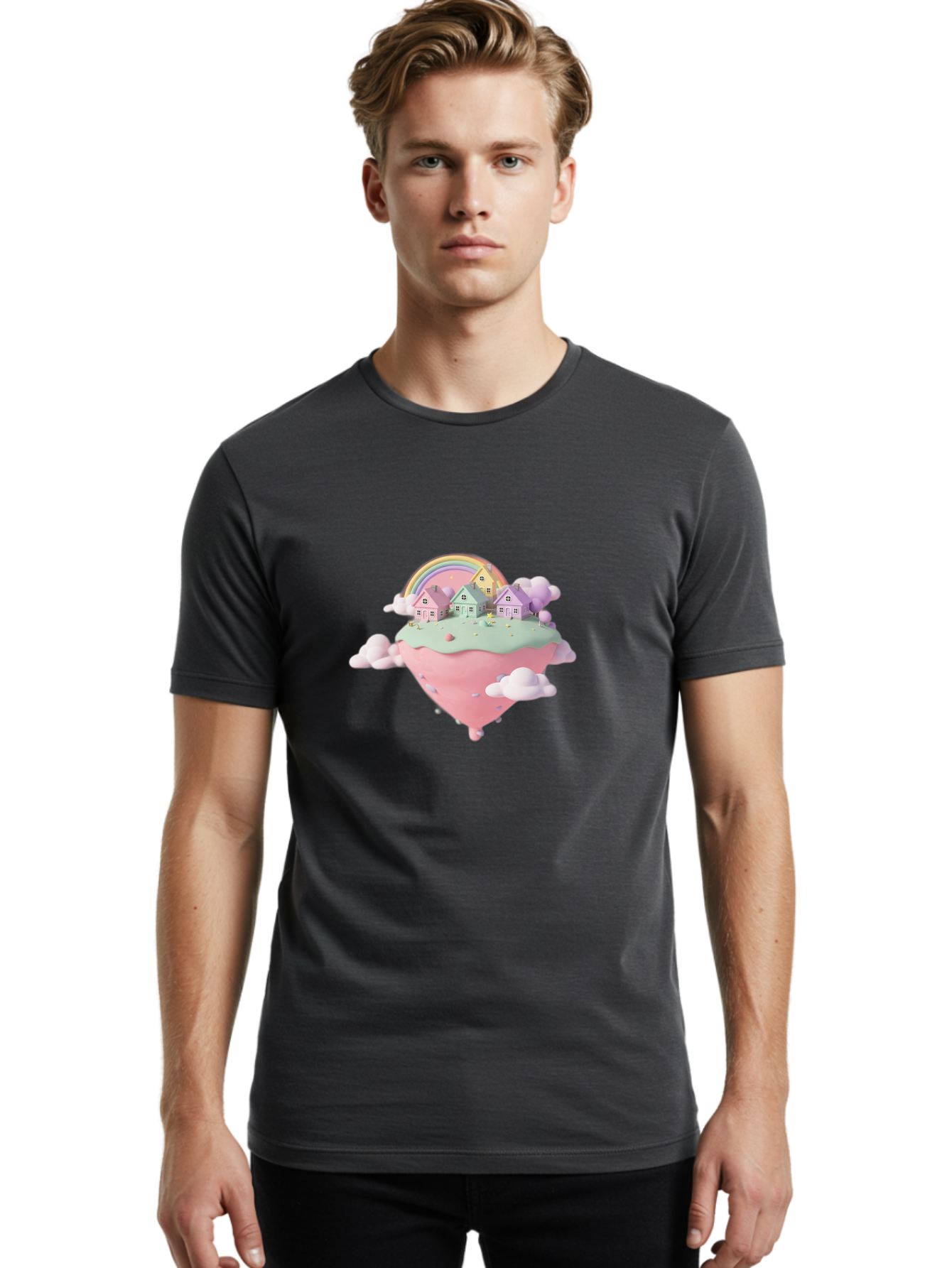 Pastel-Rainbow-Houses Men'S Graphic Tee, 100% Cotton, Comfortable Casual Summer Wear, Machine Washable, Vintage Camera, Old Camera, Antique Camera, Black Camera, Classic Photography, Photography Equipment, Nostalgic Device, Film Camera, Baj146