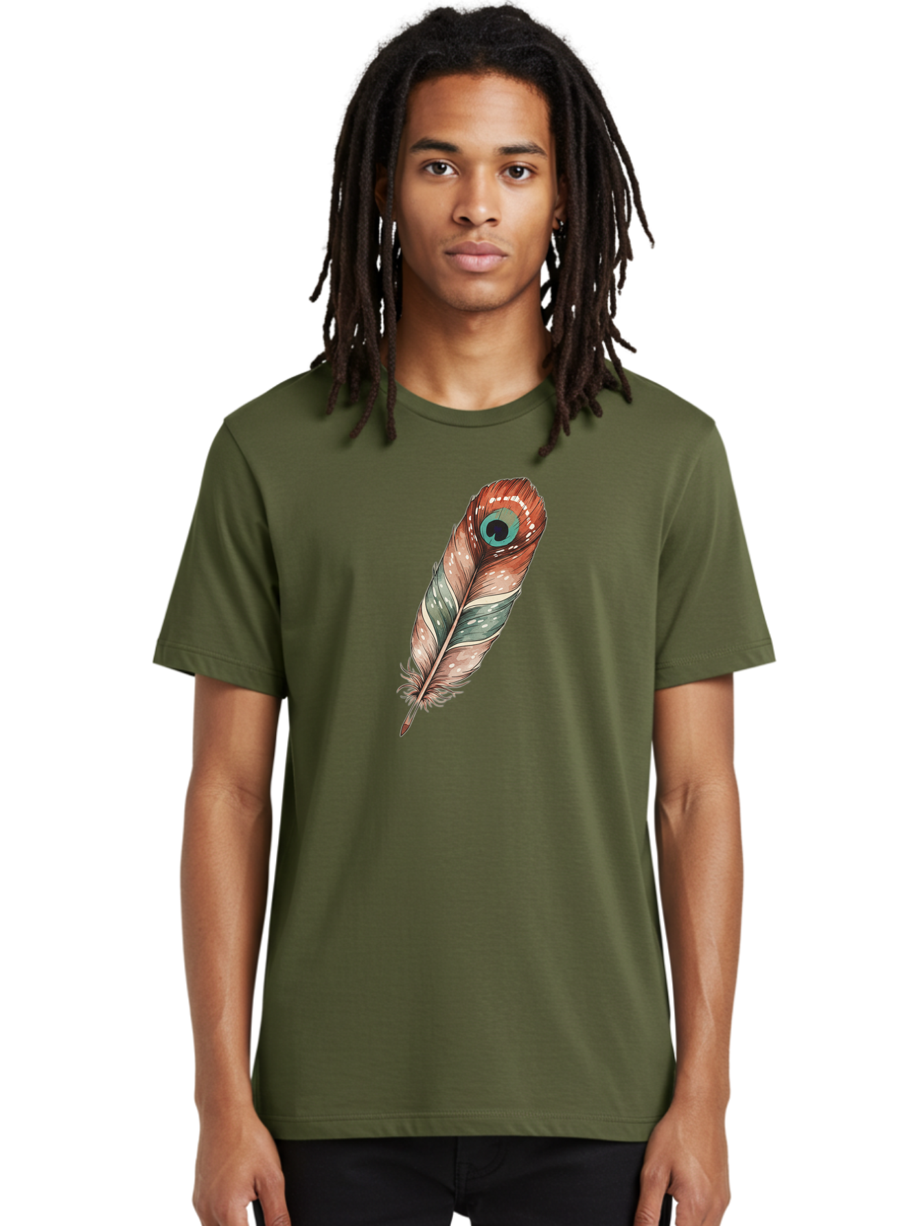 Peacock-Feather-1 Men'S Graphic Tee, 100% Cotton, Comfortable Casual Summer Wear, Machine Washable, Vintage Camera, Old Camera, Antique Camera, Black Camera, Classic Photography, Photography Equipment, Nostalgic Device, Film Camera, Camera Art Baj148
