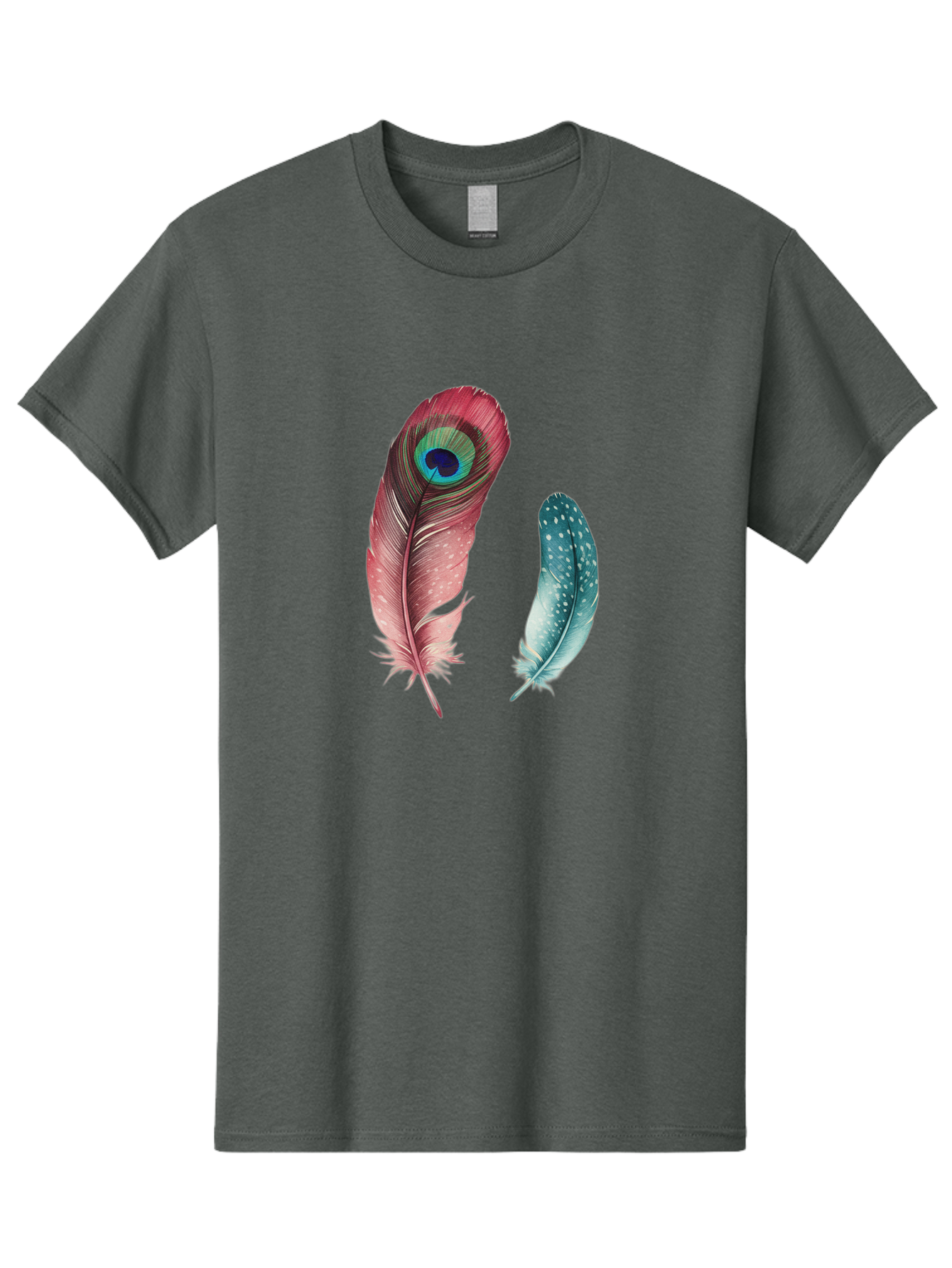 Peacock-Feather-And-Blue-Feather Men'S Graphic Tee, 100% Cotton, Comfortable Casual Summer Wear, Machine Washable, Vintage Camera, Old Camera, Antique Camera, Black Camera, Classic Photography, Photography Equipment, Nostalgic Device, Baj149