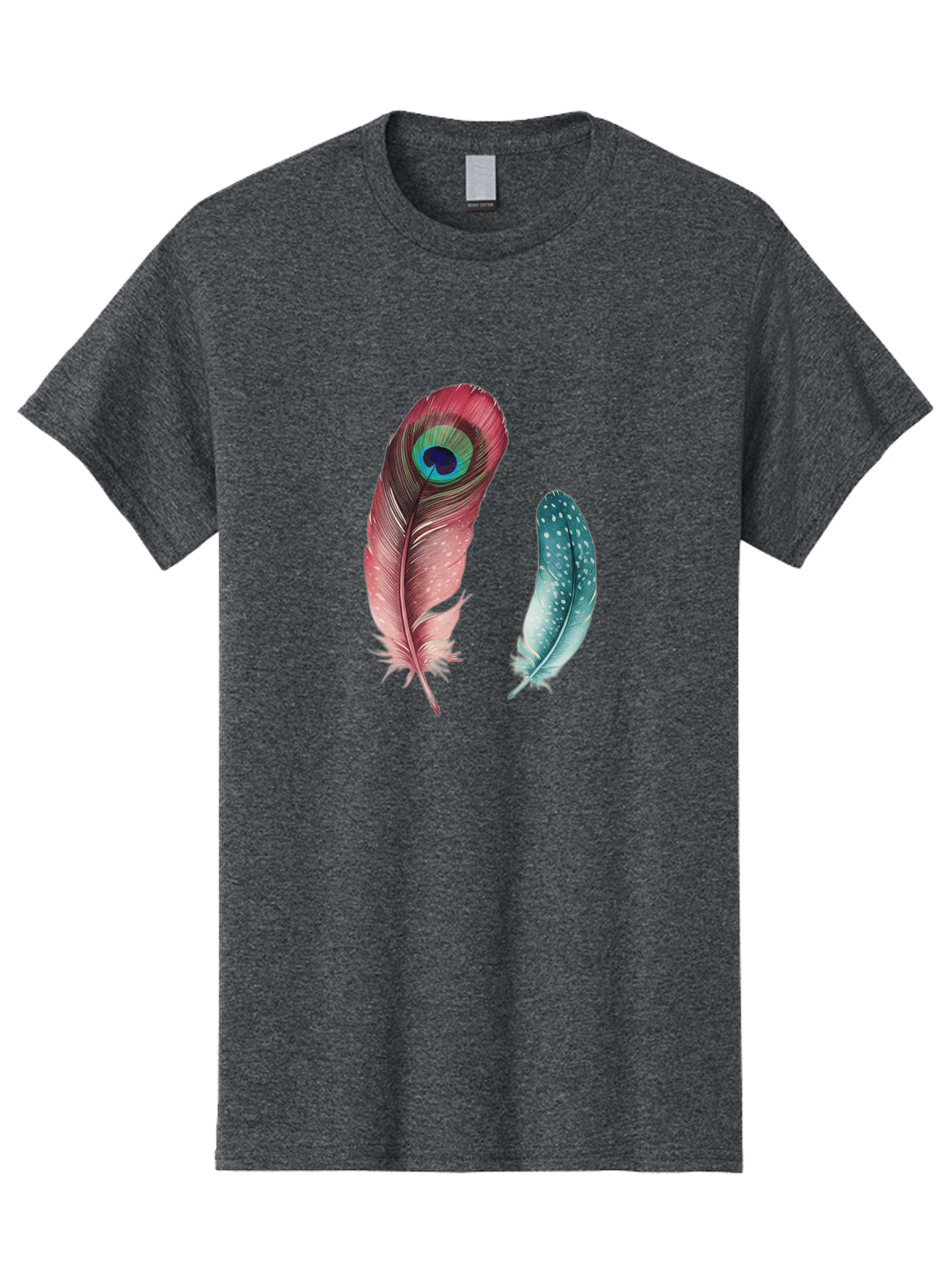 Peacock-Feather-And-Blue-Feather Men'S Graphic Tee, 100% Cotton, Comfortable Casual Summer Wear, Machine Washable, Vintage Camera, Old Camera, Antique Camera, Black Camera, Classic Photography, Photography Equipment, Nostalgic Device, Baj149