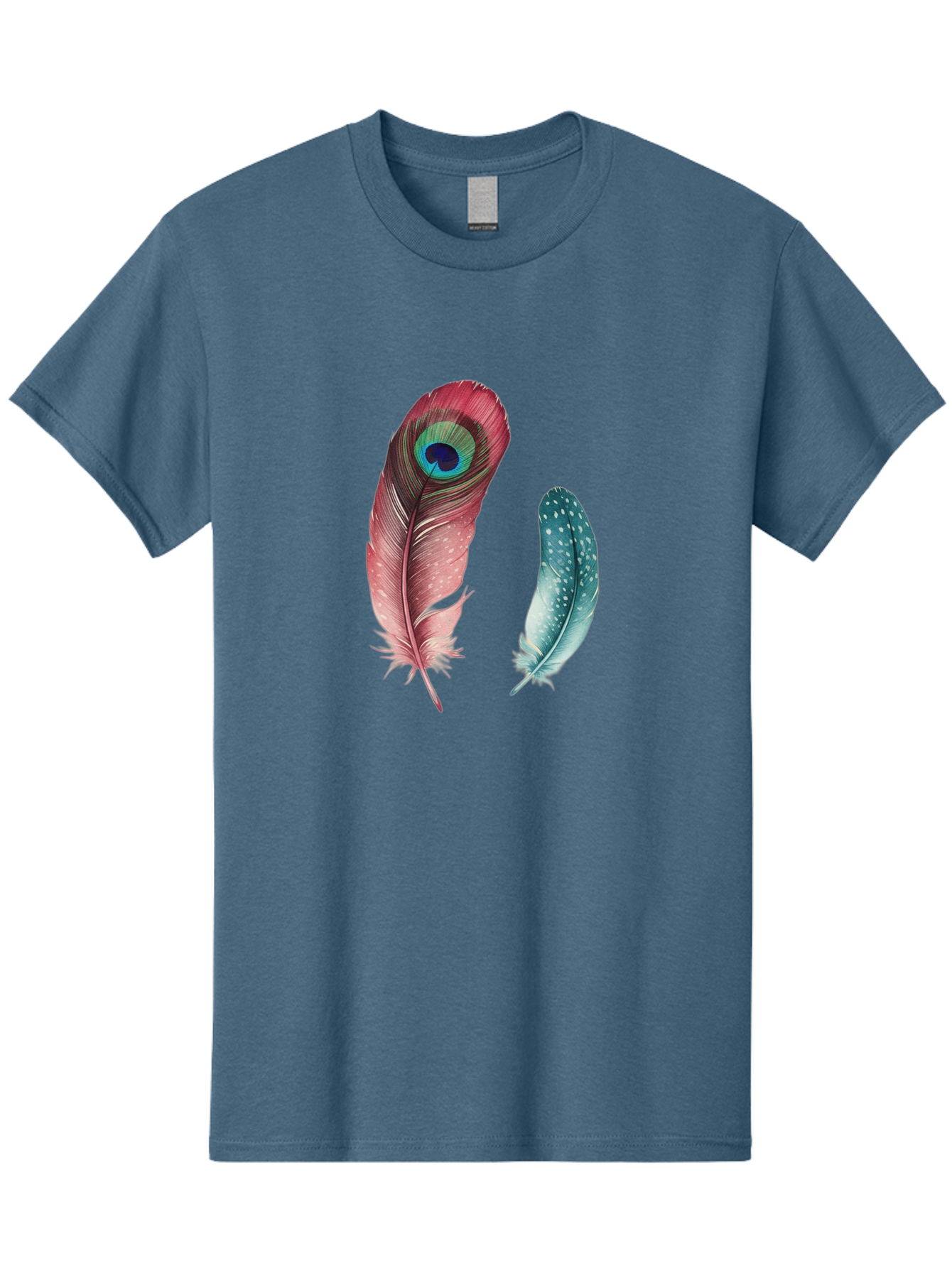 Peacock-Feather-And-Blue-Feather Men'S Graphic Tee, 100% Cotton, Comfortable Casual Summer Wear, Machine Washable, Vintage Camera, Old Camera, Antique Camera, Black Camera, Classic Photography, Photography Equipment, Nostalgic Device, Baj149